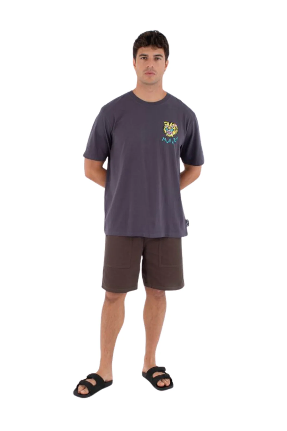 Hurley Etam Tiger Mens T-Shirt Dark Stone Grey - Image 6