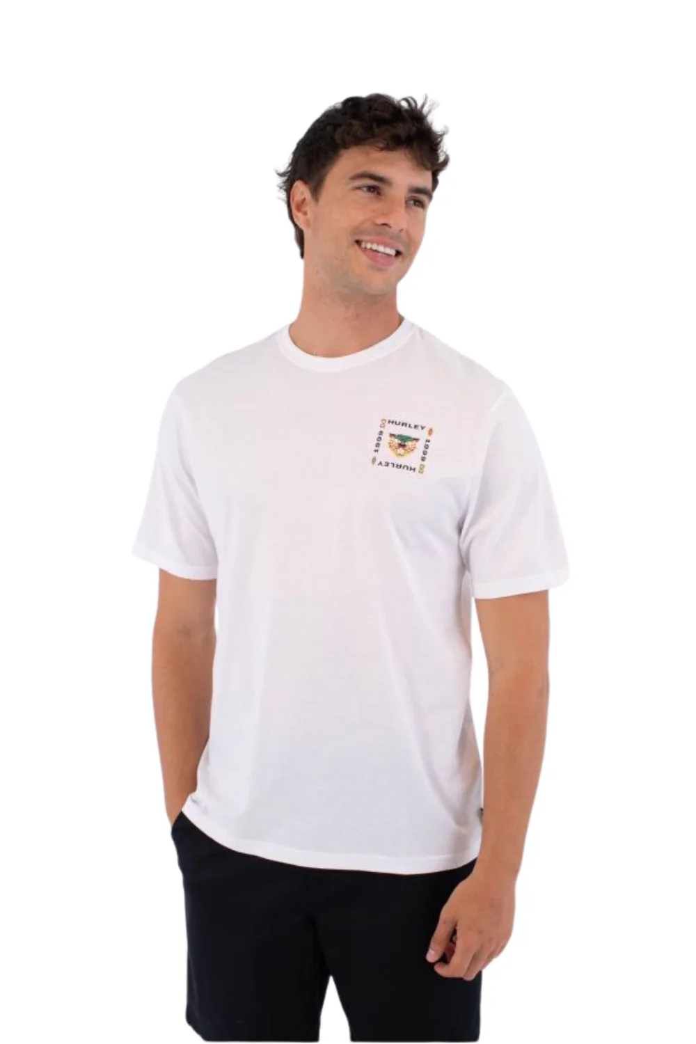 Hurley Printing Press Bolud Mens T-Shirt White - Image 2