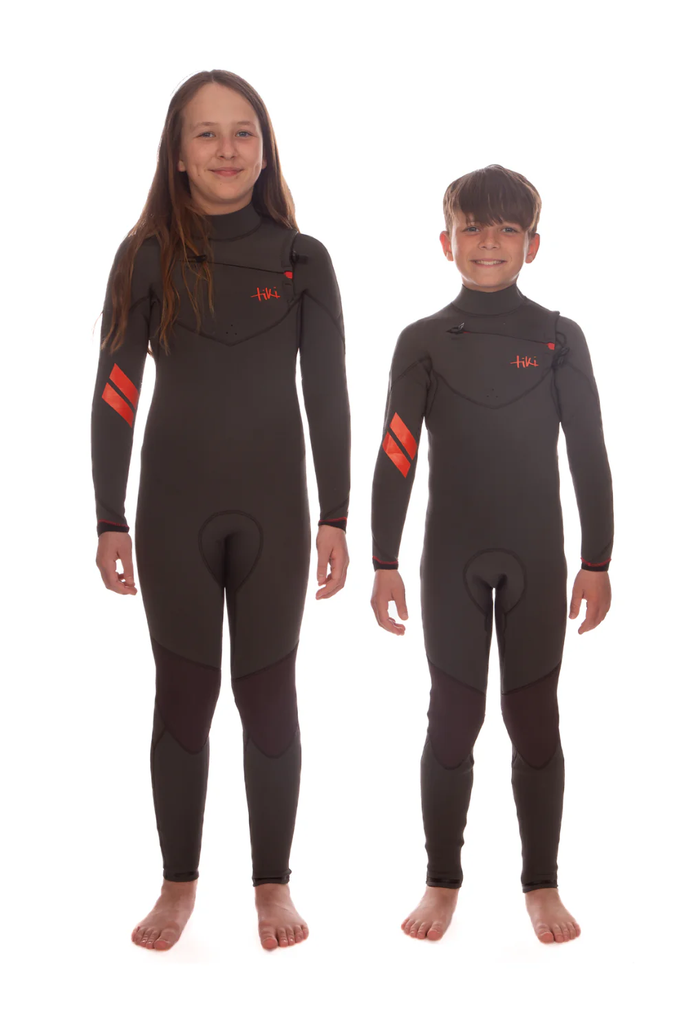 Tiki Zepha 4/3mm Junior Wetsuit Chest Zip Charcoal