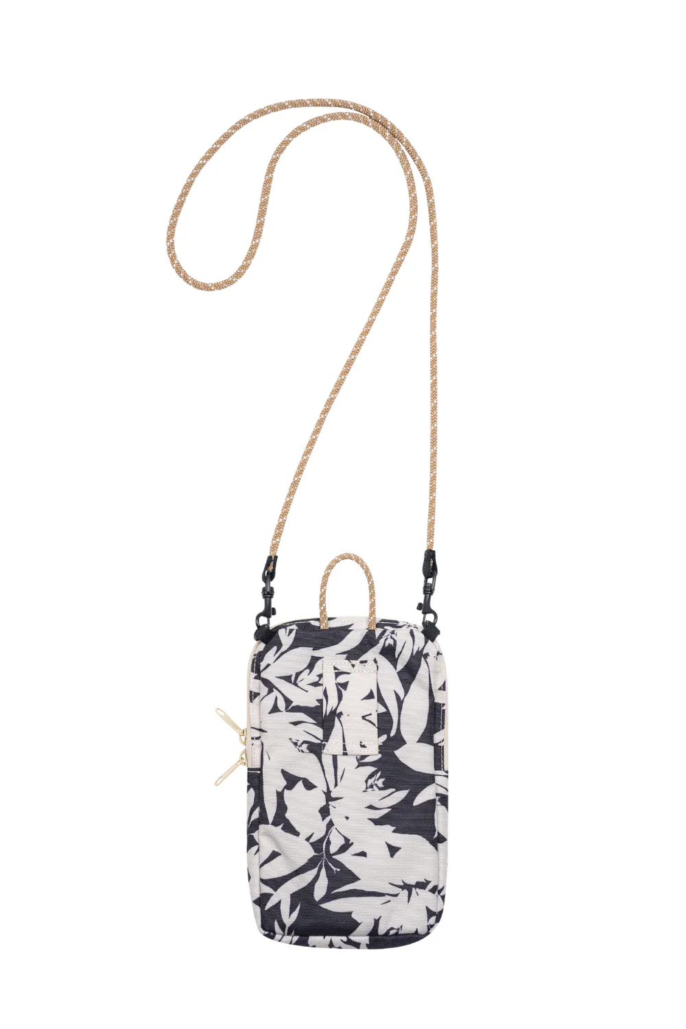 Kavu Essential Case Crossbody Bag Black/White Fronds - Image 2
