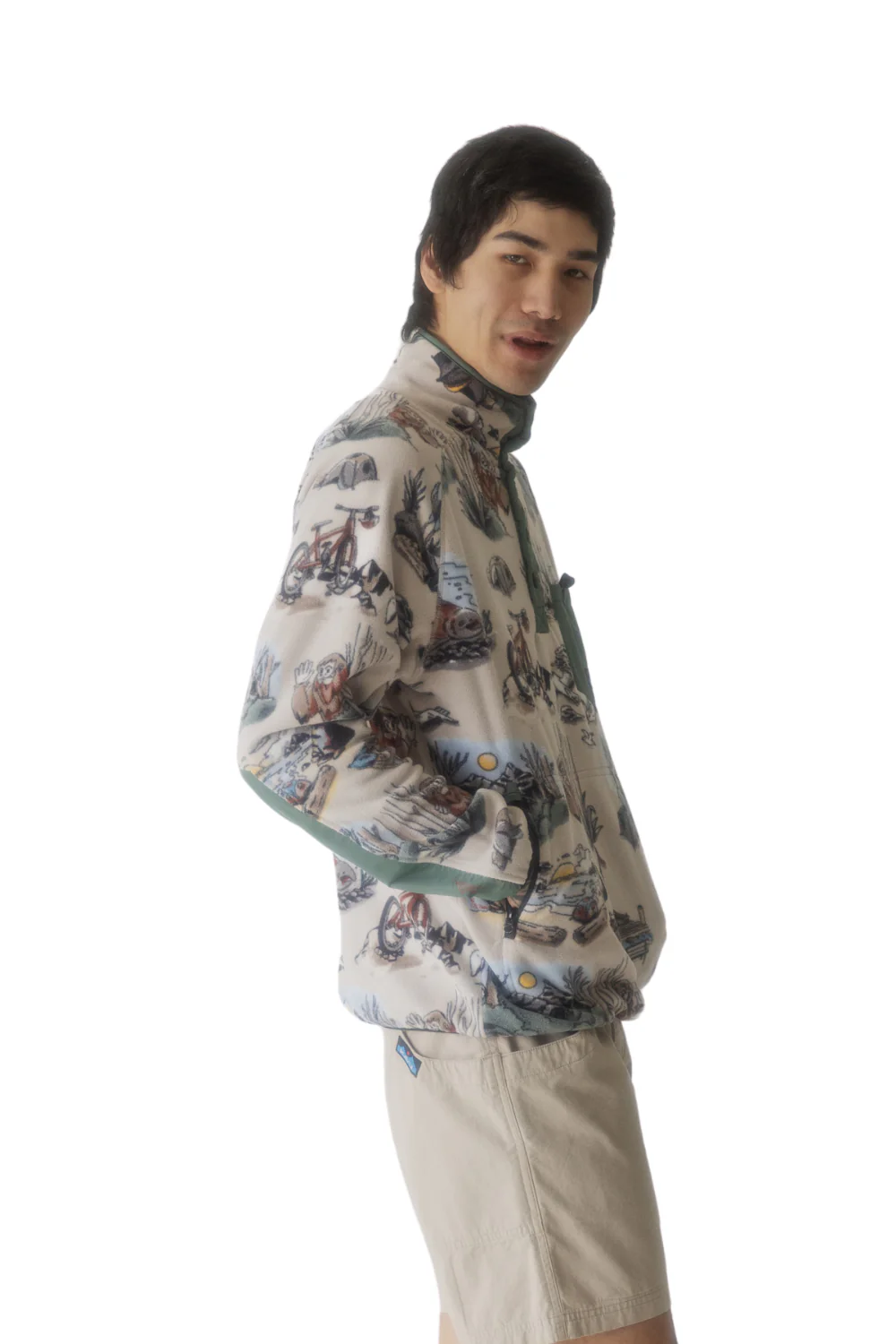 Kavu Teannaway Mens Polar Fleece Snap Pullover Places To Be - Image 2