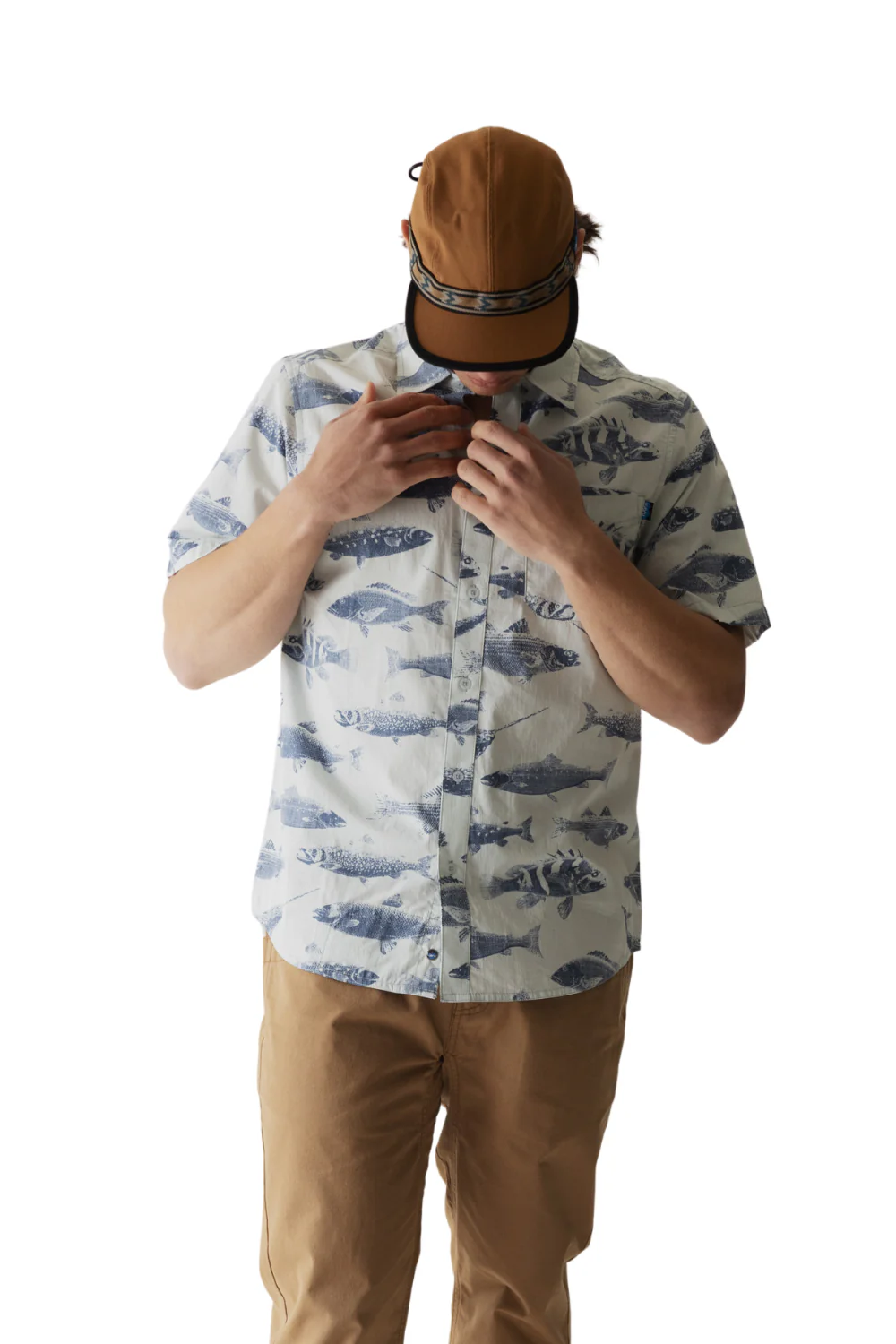 Kavu Topspot Mens Short Sleeve Shirt Big Blue Fish