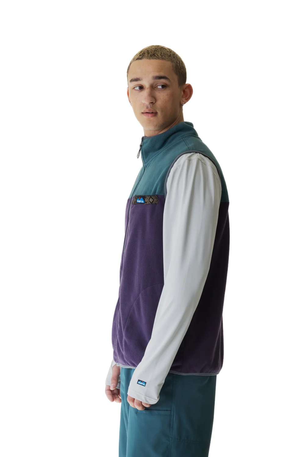 Kavu West Mens Fleece Vest Purple Kale - Image 3