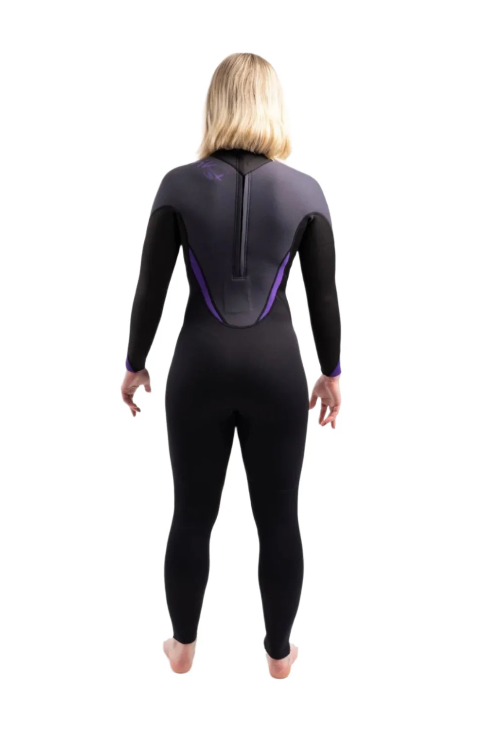 Tiki Tech 3/2mm Womens Wetsuit Back Zip Black/Purple - Image 2