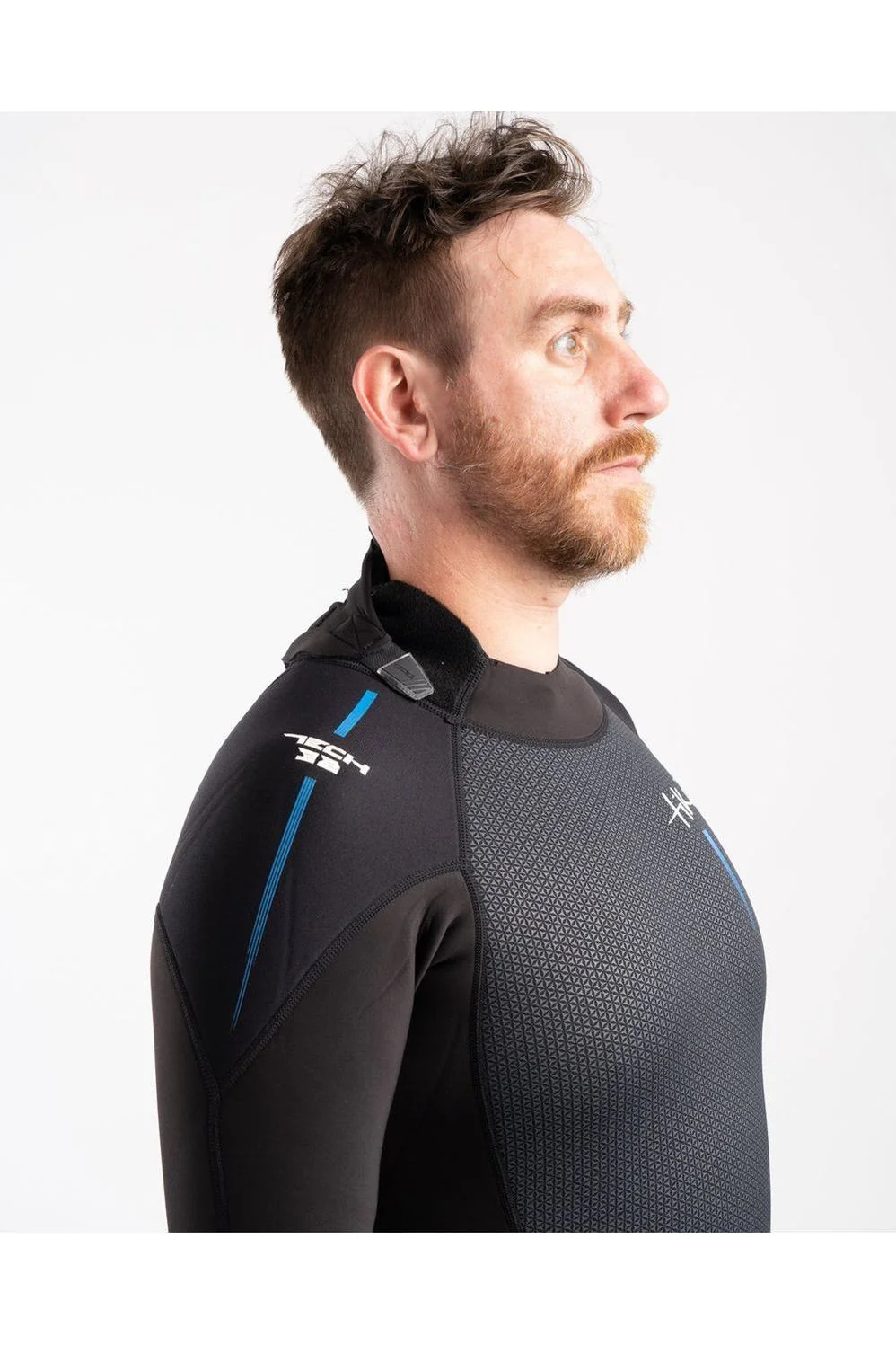 Tiki Tech 3/2mm Mens Wetsuit Back Zip Black/Blue - Image 10
