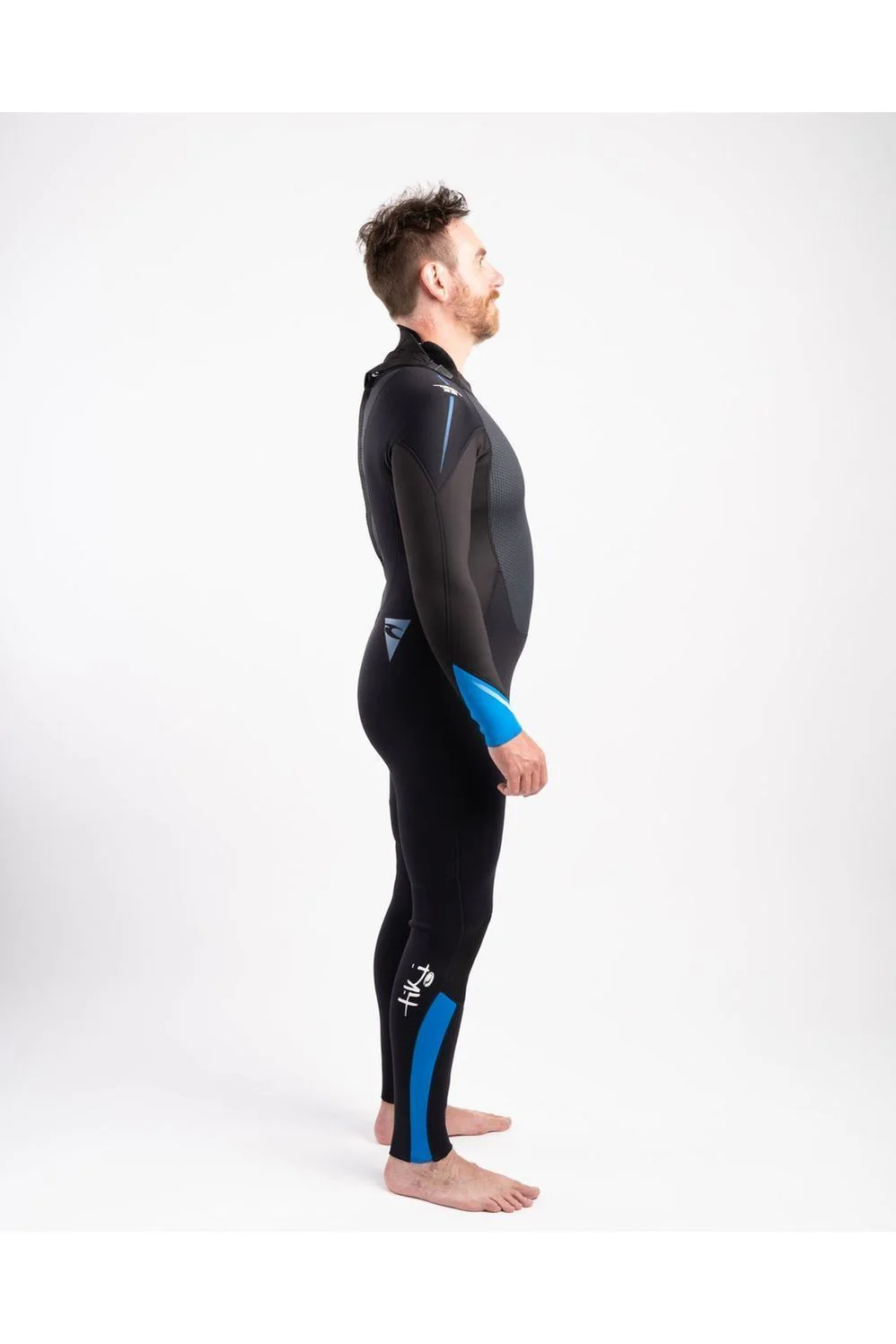 Tiki Tech 3/2mm Mens Wetsuit Back Zip Black/Blue - Image 5