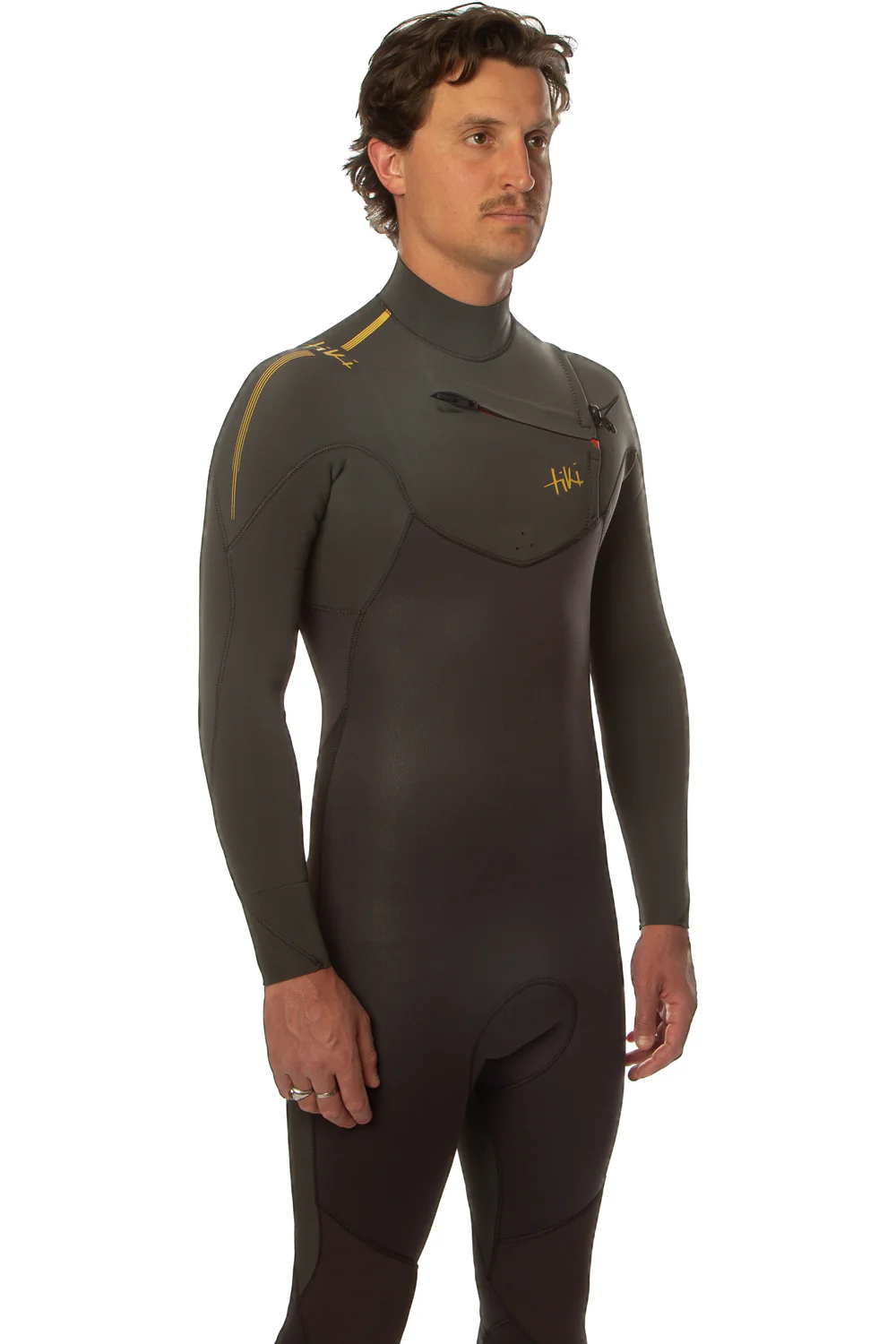 Tech 3/2mm Mens Wetsuit Chest Zip Charcoal - Image 5