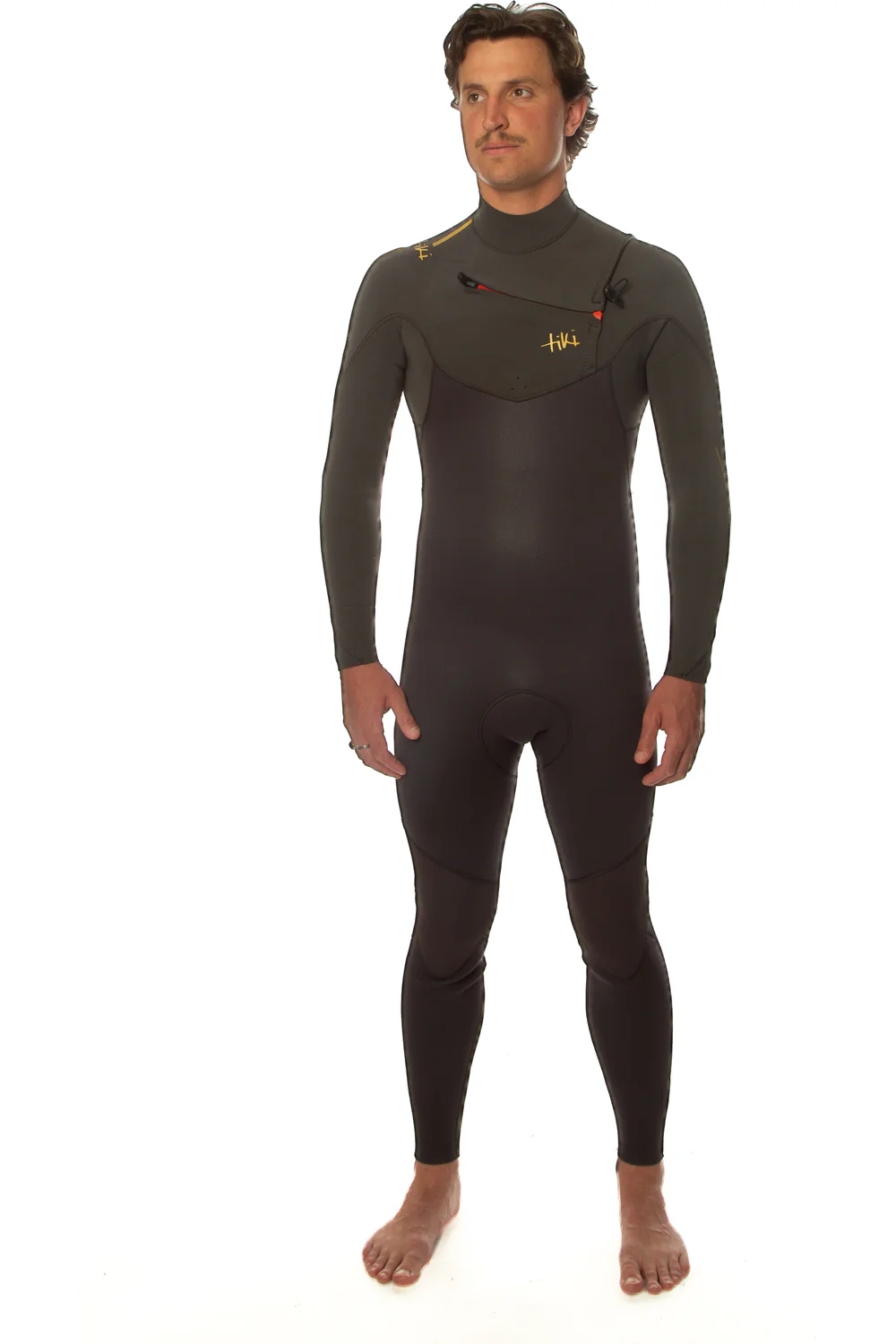 Tech 3/2mm Mens Wetsuit Chest Zip Charcoal - Image 6