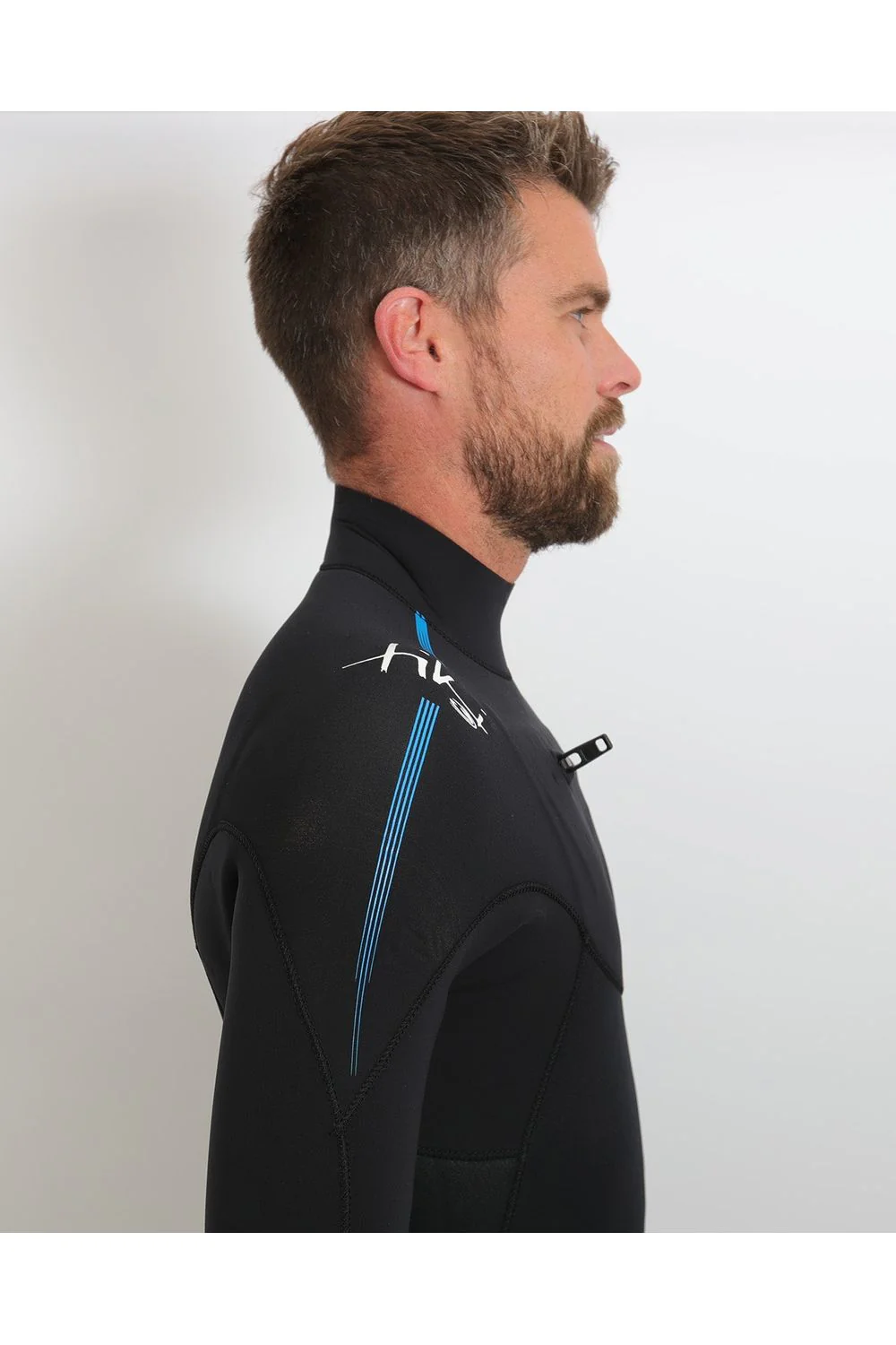Tiki Tech 3/2mm Mens Wetsuit Chest Zip Black/Electric Blue - Image 5
