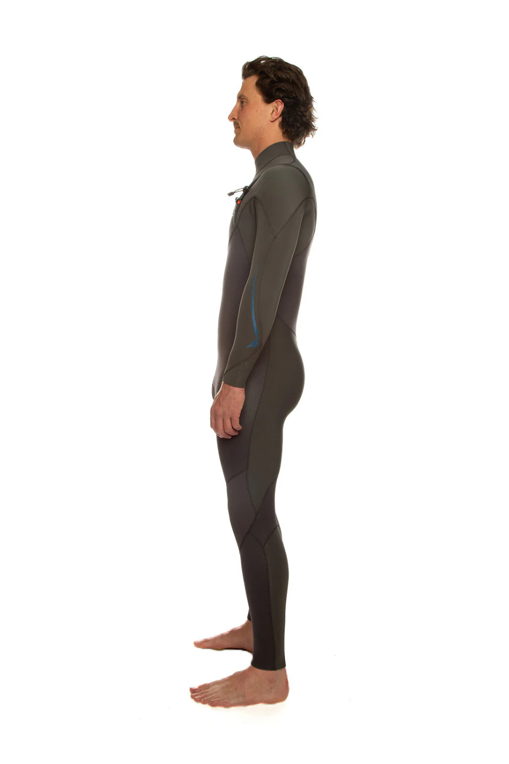 Tiki Tech 4/3mm Mens Wetsuit Chest Zip Black - Image 3