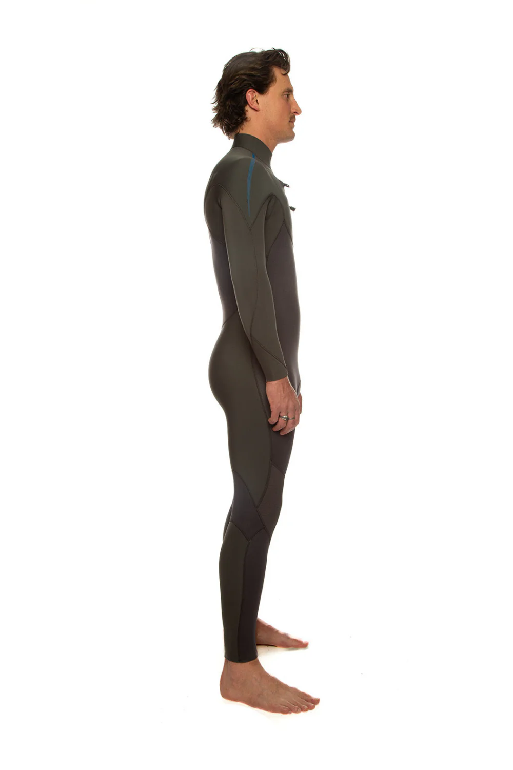 Tiki Tech 4/3mm Mens Wetsuit Chest Zip Black - Image 4