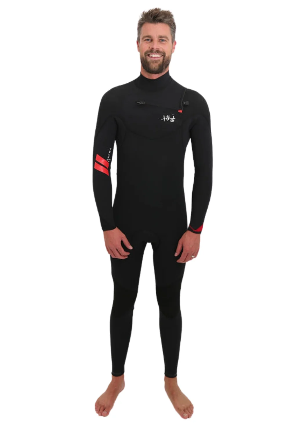 Tiki Zepha 2 4/3mm Mens Wetsuit Chest Zip Black - Image 4
