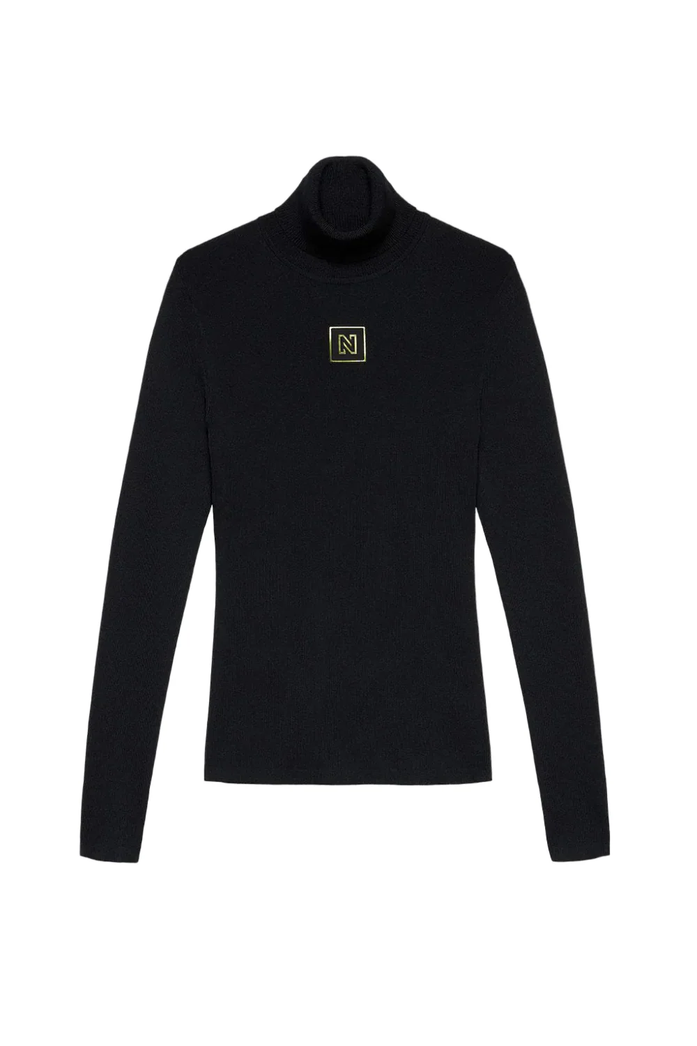 Nikkie Noroton Shiny Turtleneck Base Layer Top Black - Image 2