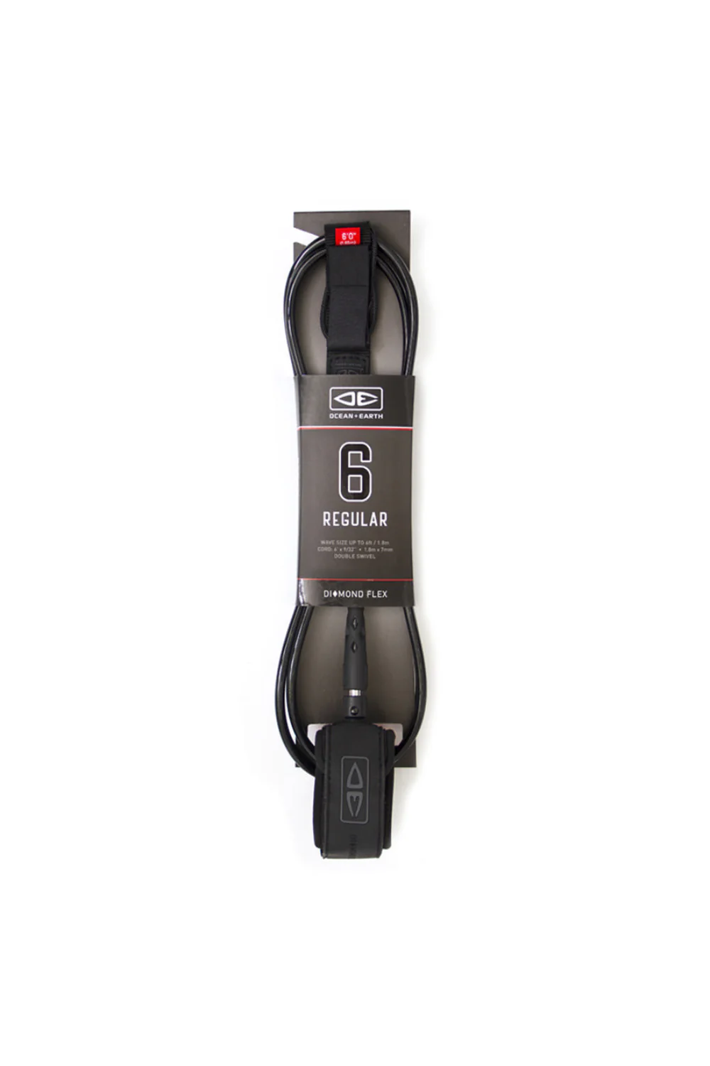 Ocean & Earth Diamond Flex Regular Surfboard Leash Black - Image 2