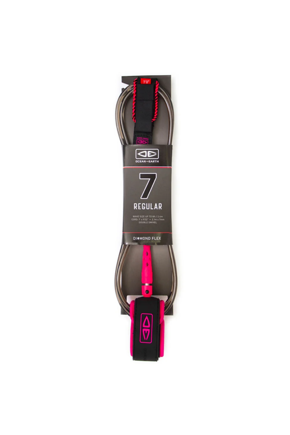 Ocean & Earth Diamond Flex Regular Surfboard Leash Pink