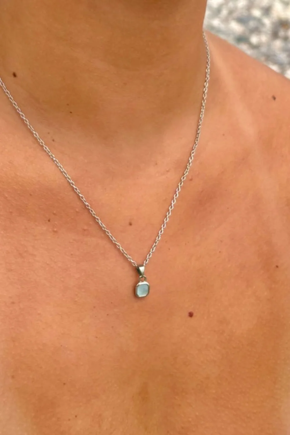 Ocean Jewel Mini Pearl Shell Pendant Necklace Silver - Image 3