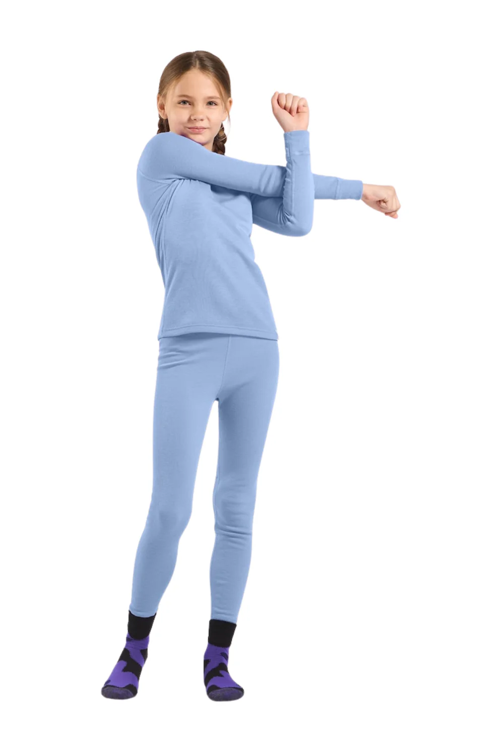 Odlo Active Warm Kids Base Layer Top Blue Heron - Image 4