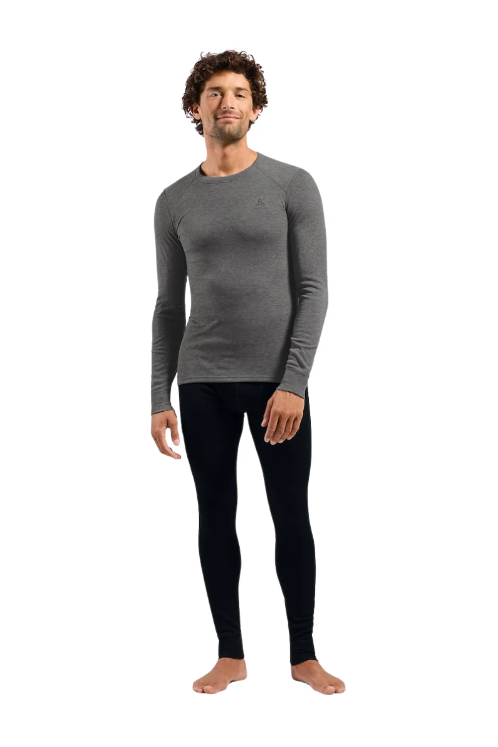 Odlo Active Warm Mens Base Layer Top Steel Grey Melange - Image 4
