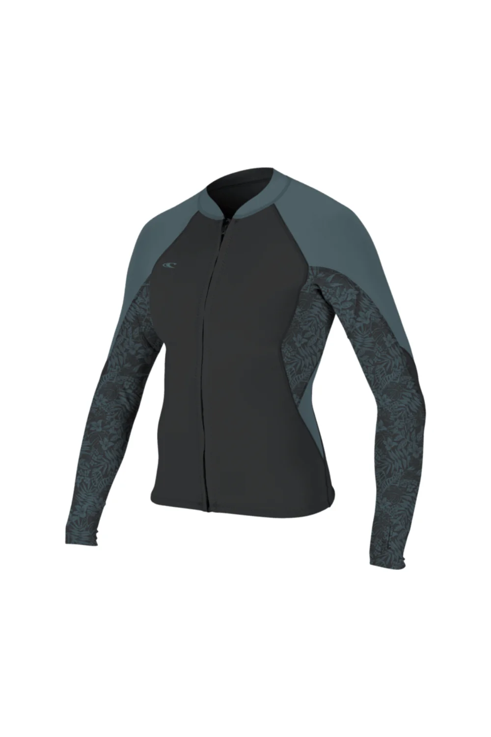 O'Neill Bahia 1/0.5mm Womens Full-Zip Wetsuit Jacket Tempered Steel/Shaded Island Sky/Shade