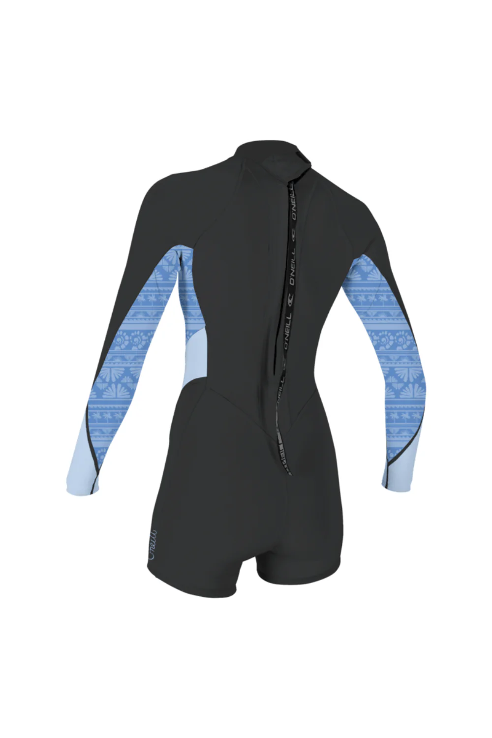 O'Neill Bahia 2/1mm Womens Spring Wetsuit Long Sleeve Back Zip Tempered Steel/Surf Abstract/Chambray Blue - Image 2