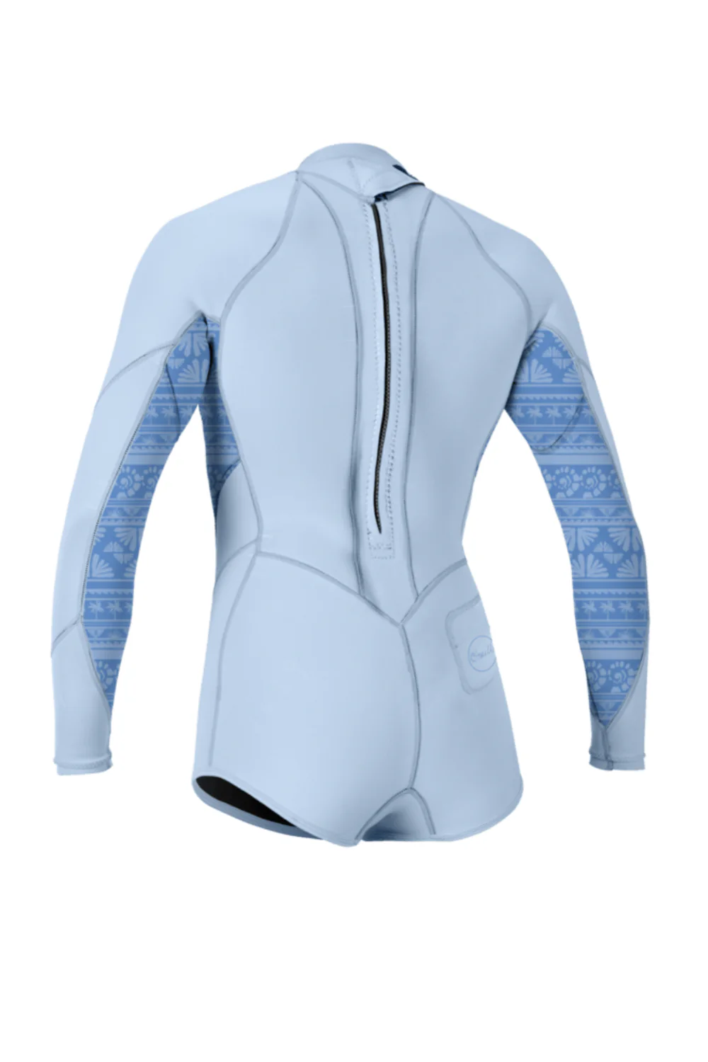 O'Neill Bahia 2/1mm Girls Spring Wetsuit Long Sleeve Back Zip Chambray Blue/Surf Abstract/Chambray Blue - Image 2