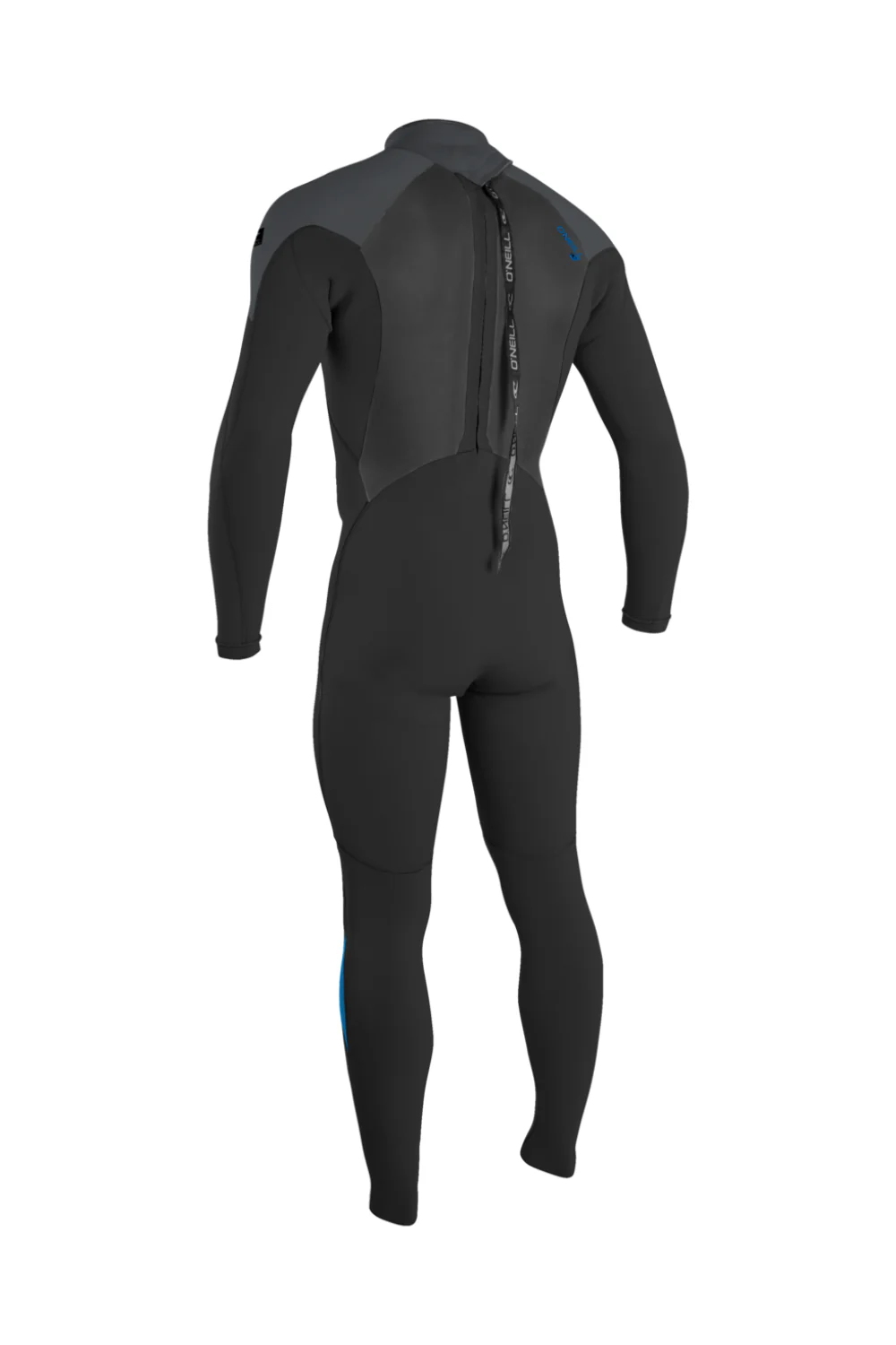 O'Neill Epic 4/3 Mens Back Zip Wetsuit Black/Graphite/Bali Blue - Image 2