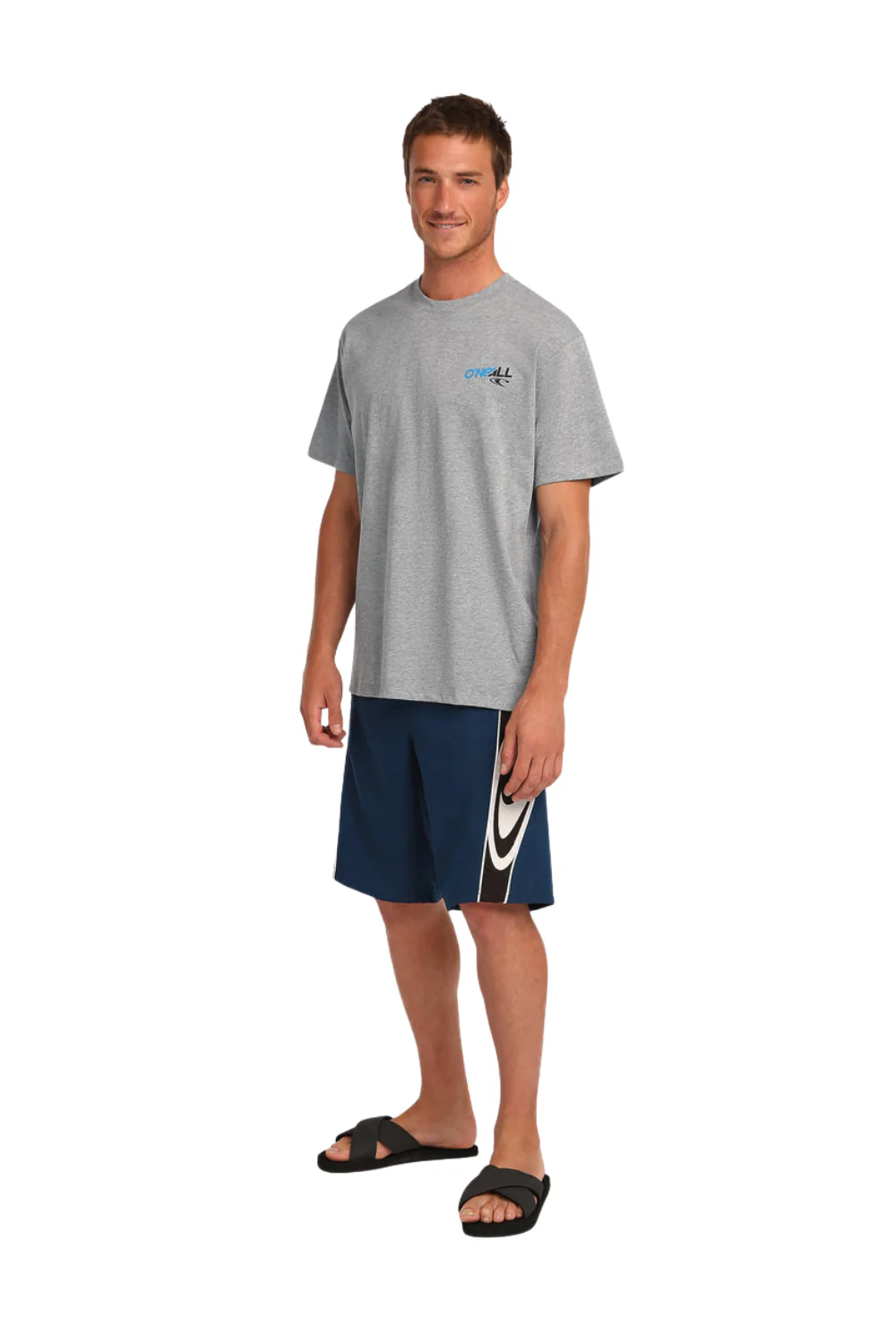 O'Neill Essentials 90'S Mens Graphic T-Shirt Silver Melee - Image 4