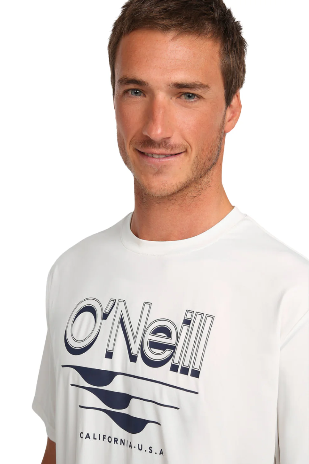 O'Neill Hybrid Upf Polygiene Mens Graphic T-Shirt Snow White - Image 3