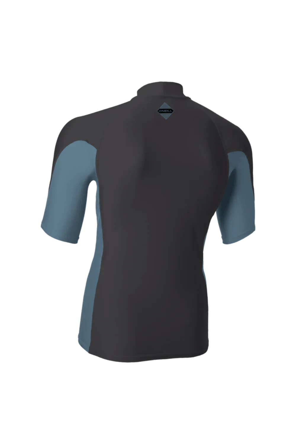 O'Neill Hyperfreak Skins Mens Rash Guard Short Sleeve Turtleneck Tempered Steel/Blue Fusion - Image 2