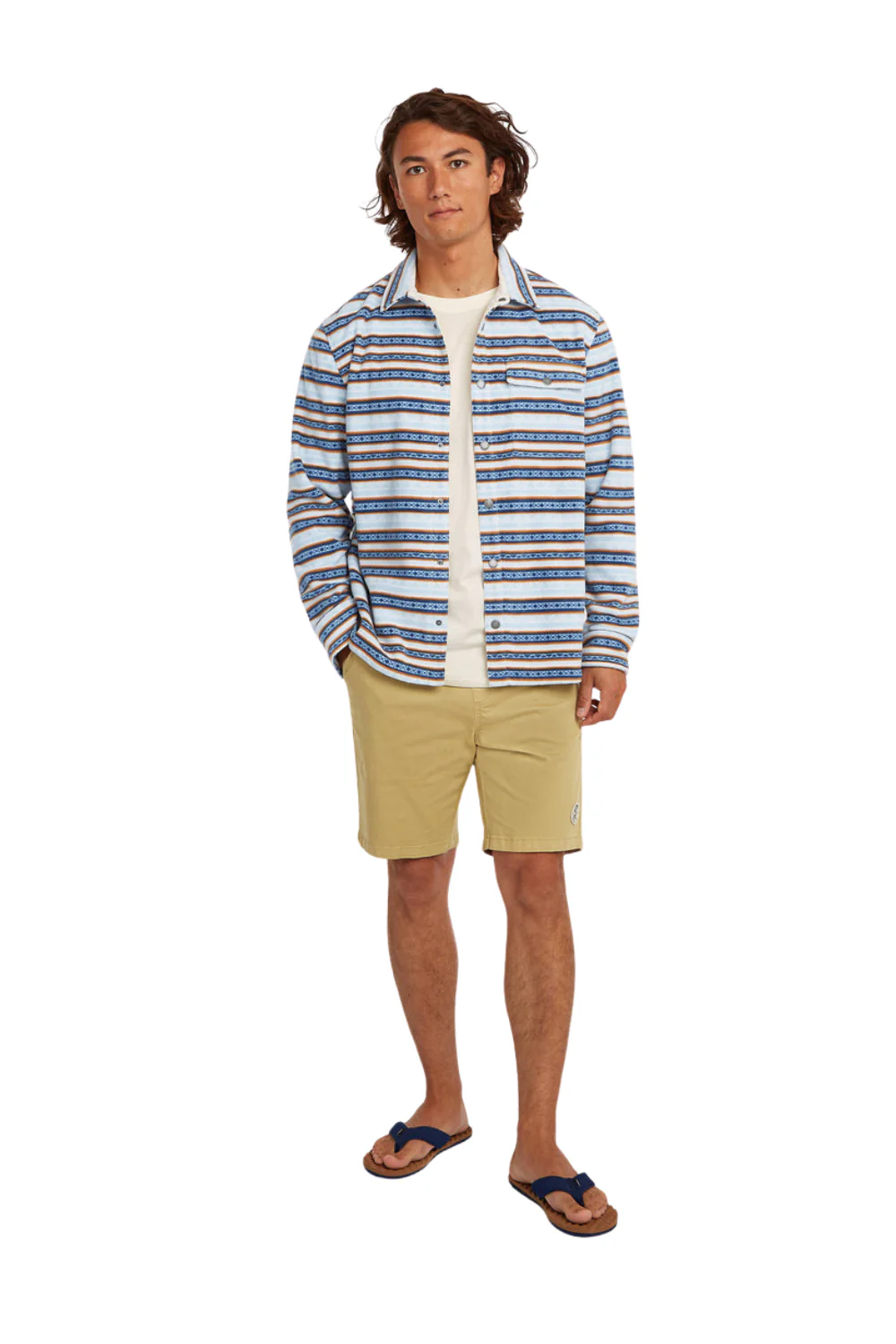 O'Neill O'Riginals Superfleece Mens Shirt Blue Originals Hstripe - Image 5