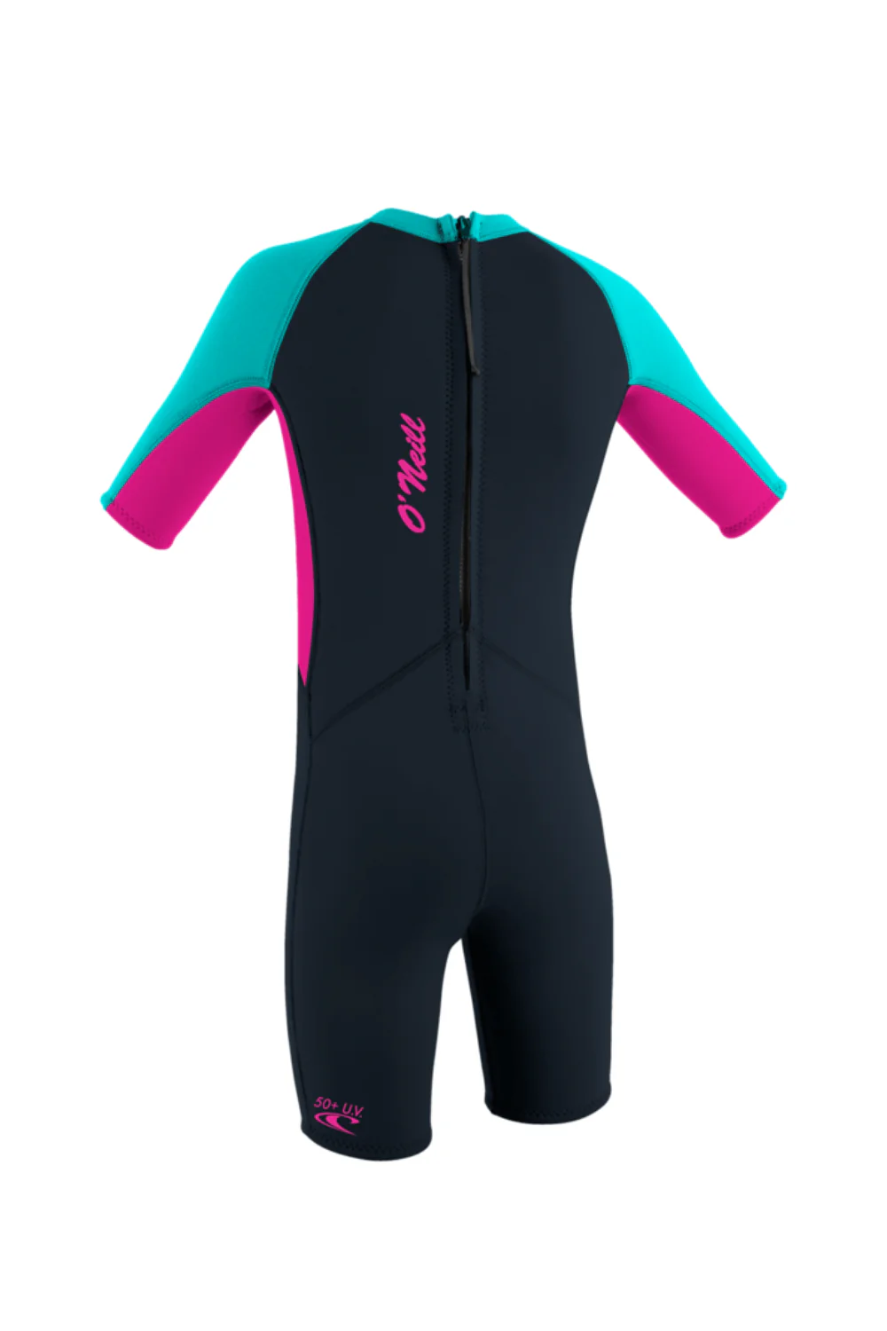 O'Neill Reactor-2 2mm Toddler Spring Wetsuit Back Zip Short Sleeve Slate/Berry/Light Aqua - Image 2