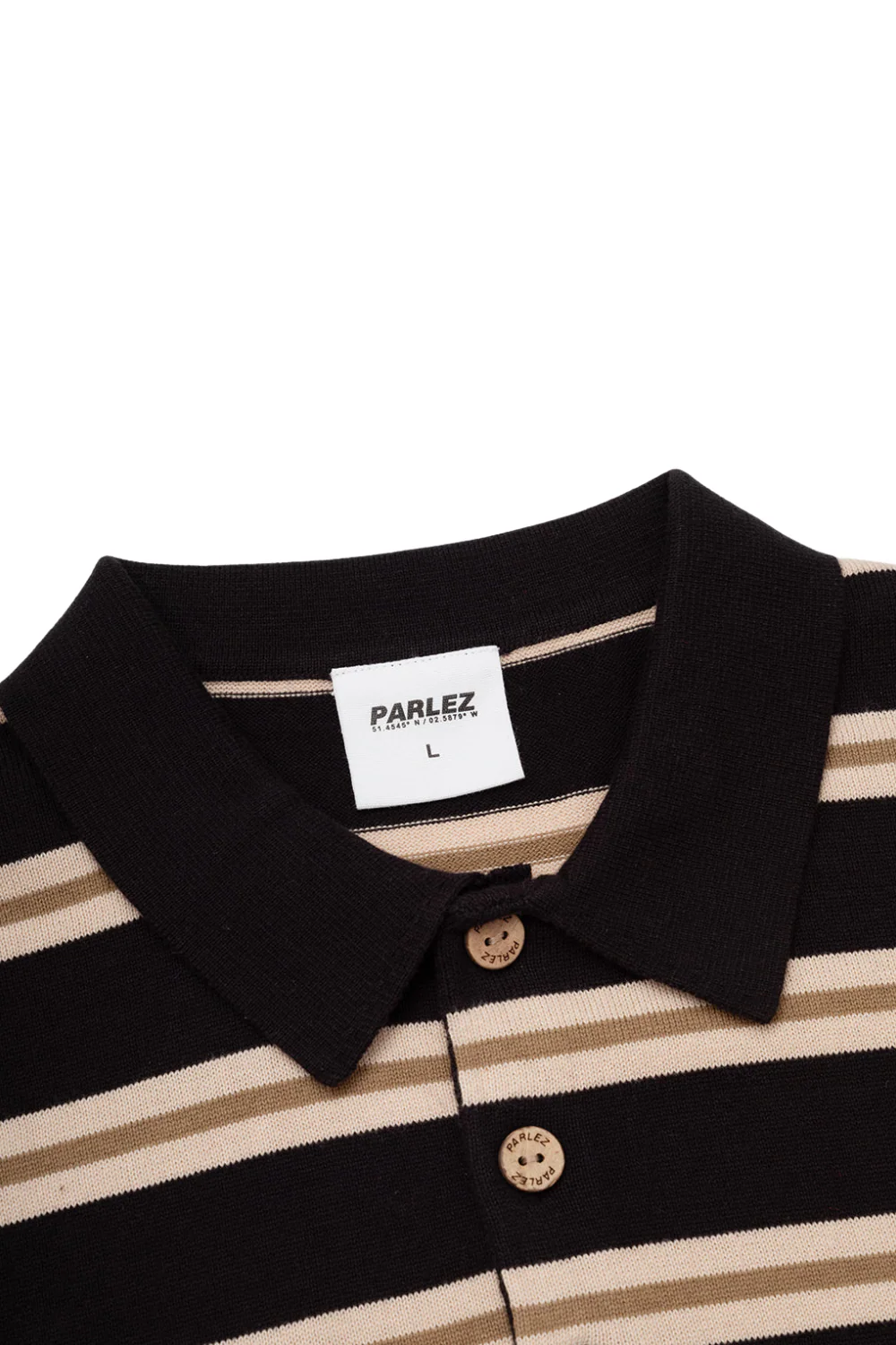 Parlez Aspen Long Sleeve Polo Knit Black - Image 5