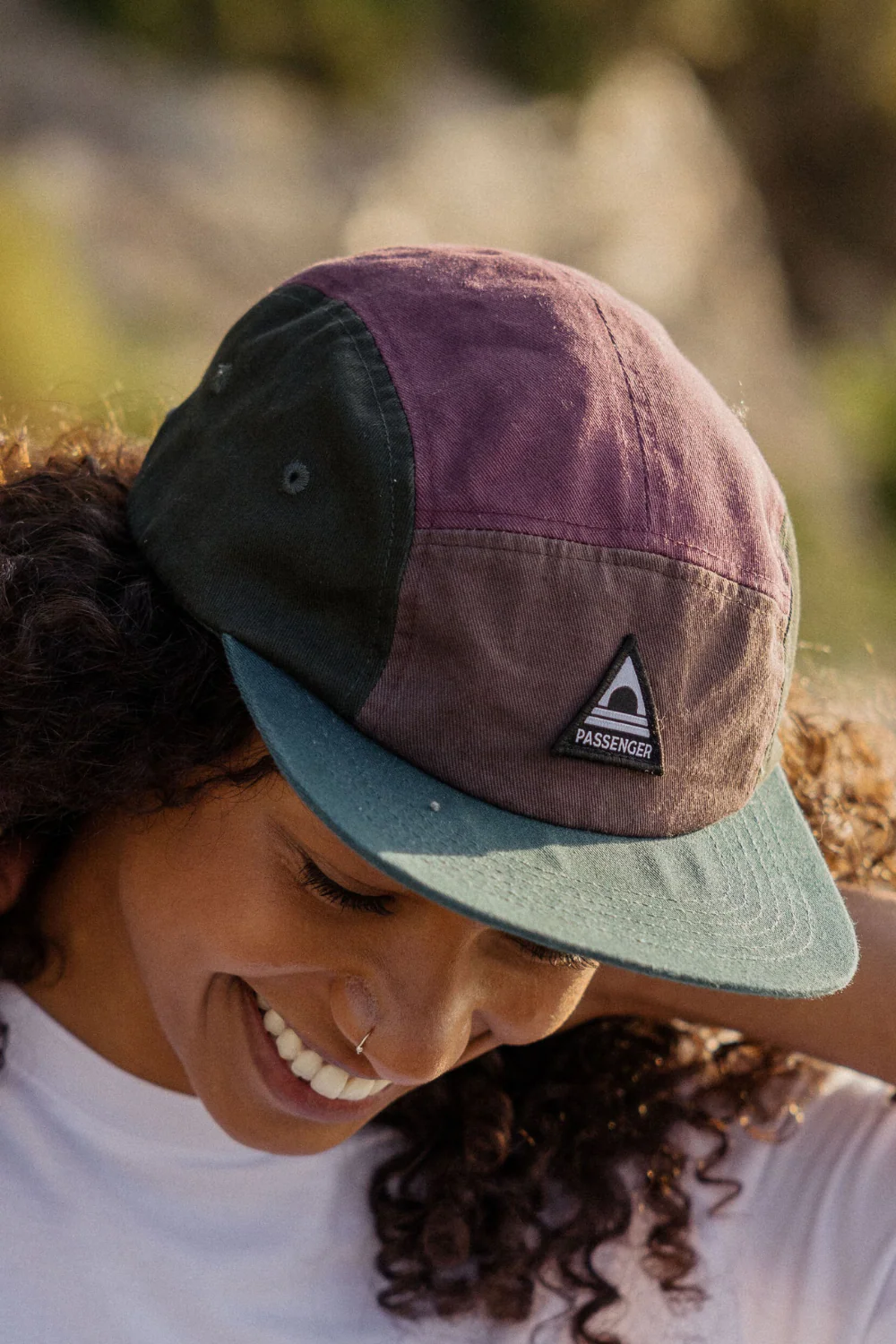 Passenger Fixie Recycled 5 Panel Cap Grape Multi - Image 3