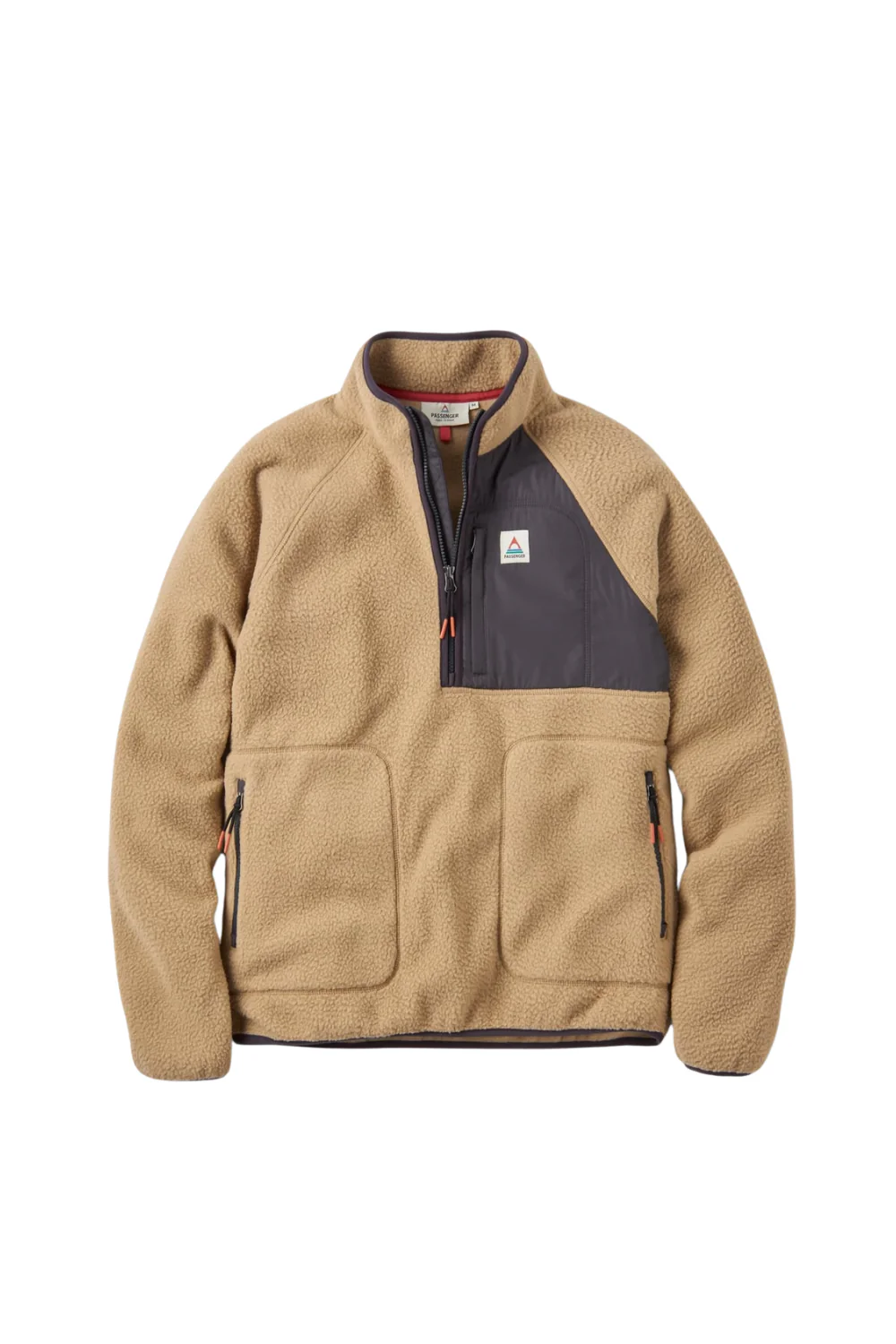 Passenger Offgrid 2.0 1/2 Zip Mens Recycled Sherpa Fleece Biscuit