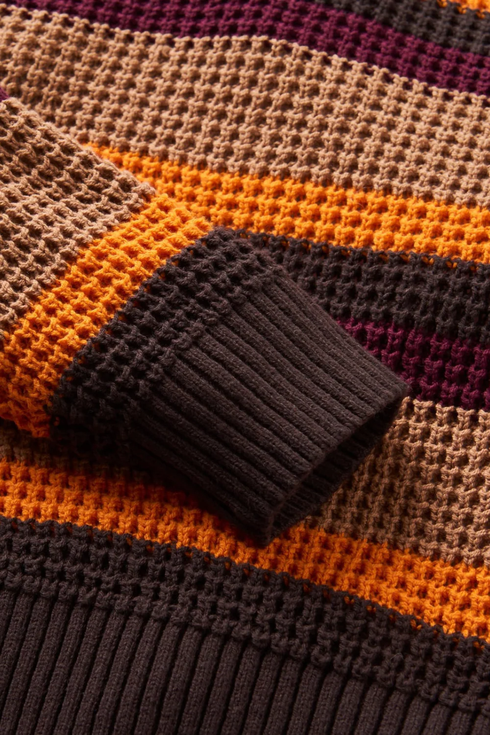 Passenger Reflection Stripey Jumper Toffee Brown Multi Stripe - Image 2
