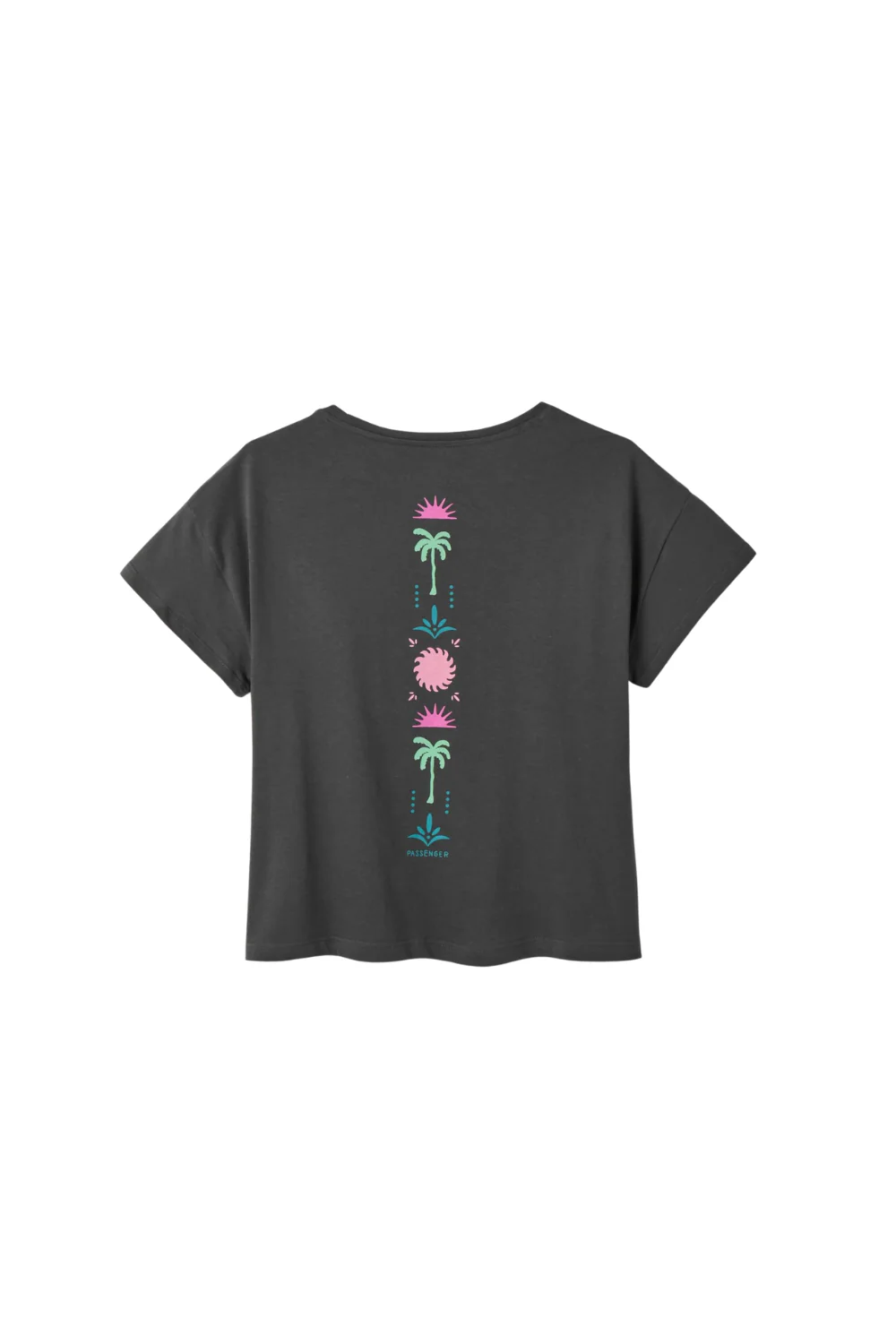 Passenger Stack Womens Pocket T-Shirt Faded Black