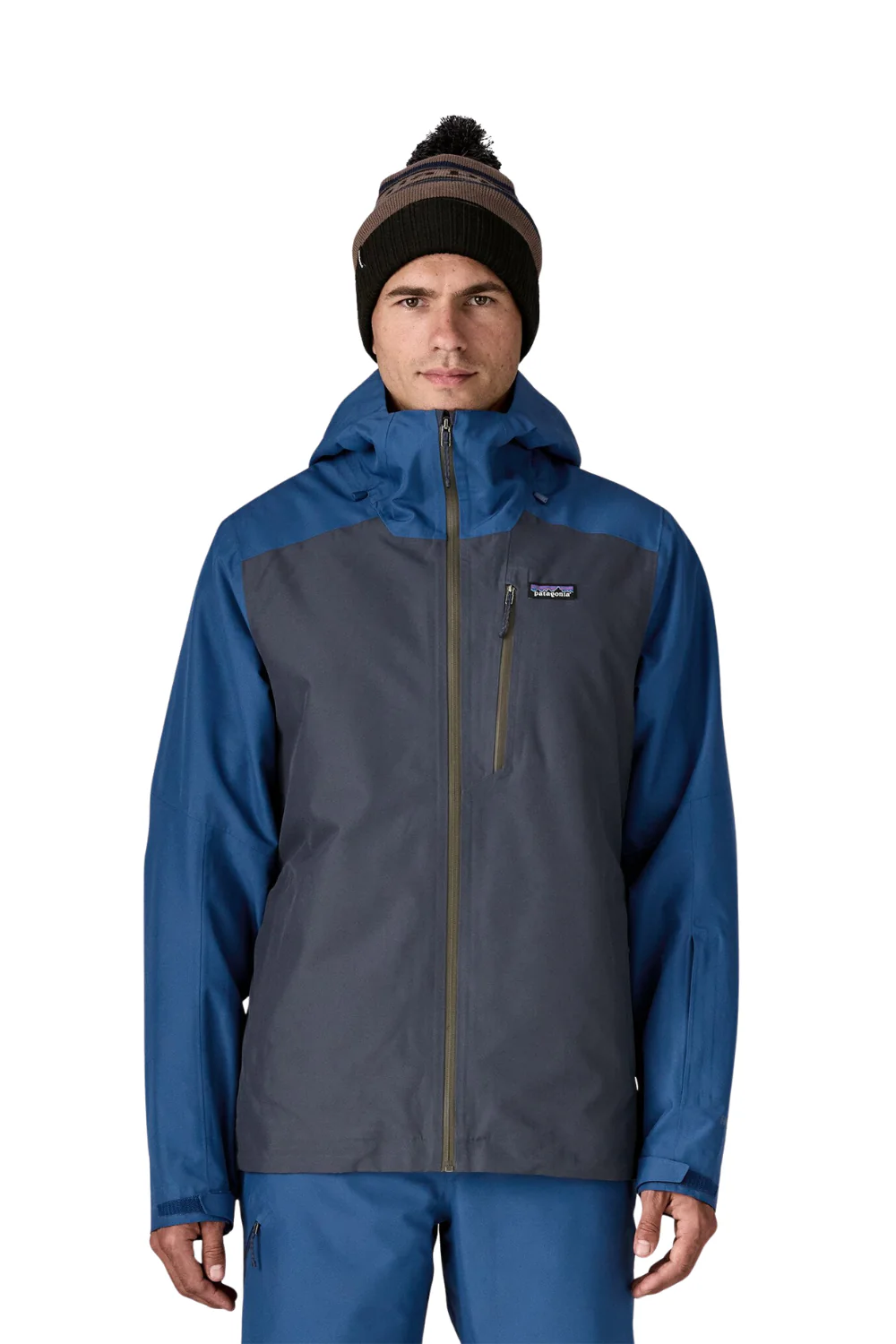 Patagonia Mens Insulated Powder Town Ski Jacket Smolder Blue/Clement Blue