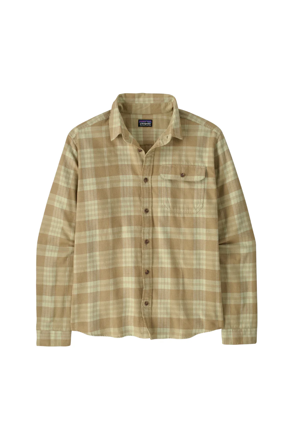 Patagonia Mens Patagonia Mens Long Sleeve Light Weight Fjord Flannel Shirt Builder Weathered Stone
