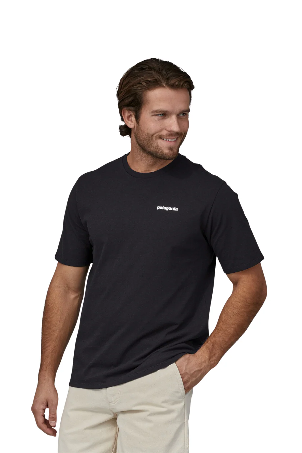 Patagonia P-6 Logo Mens Responsibili-Tee Black - Image 3