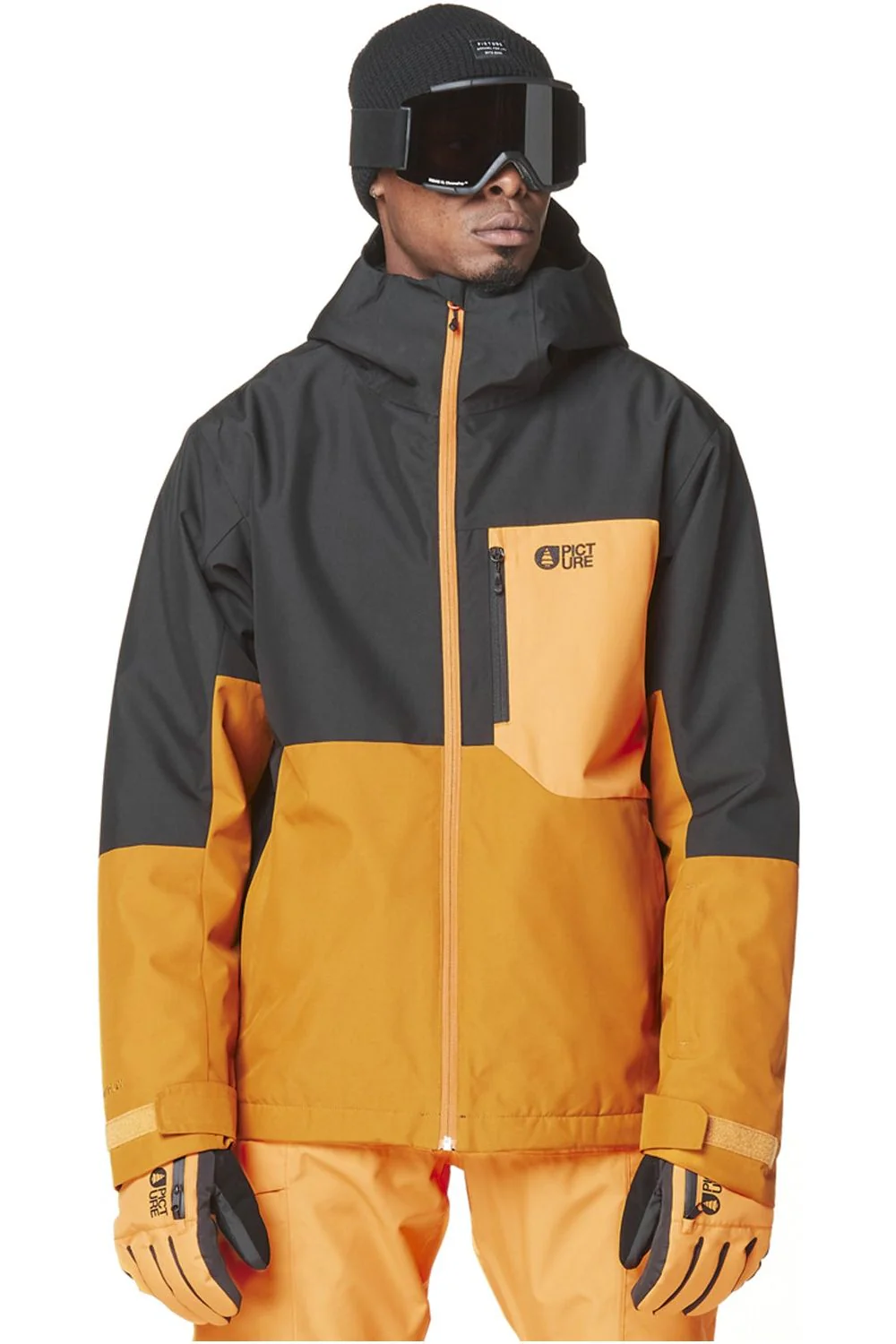 Picture Nitric Technical Ski and Snowboard Jacket Black Honey Carrot