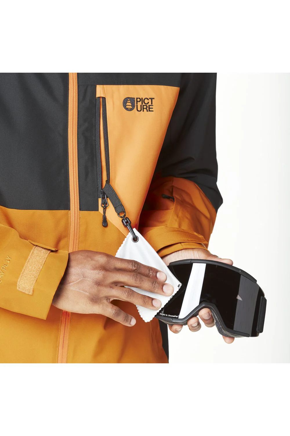 Picture Nitric Technical Ski and Snowboard Jacket Black Honey Carrot - Image 5