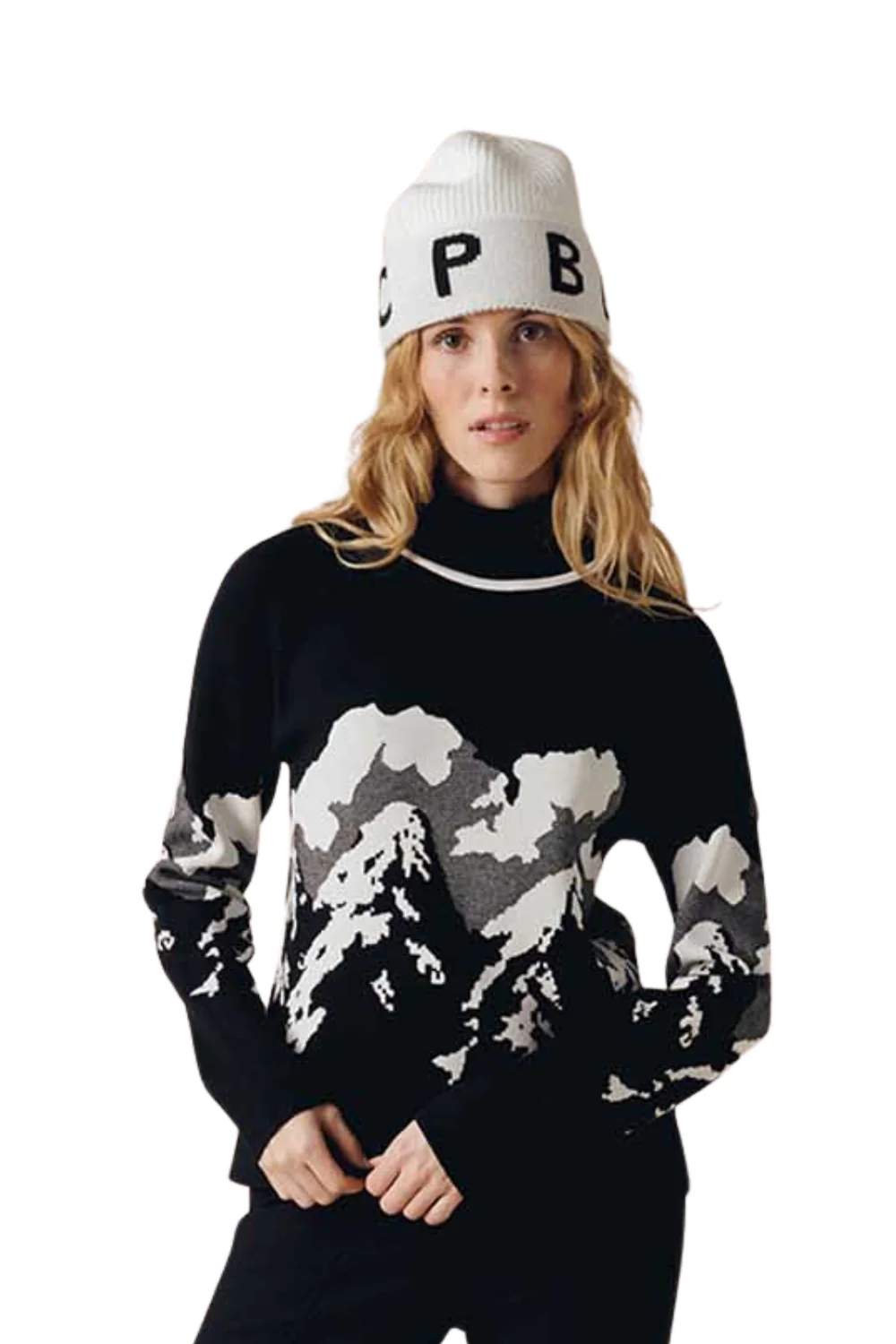 Poirve Blanc Ambre Womens Knit Pullover Black