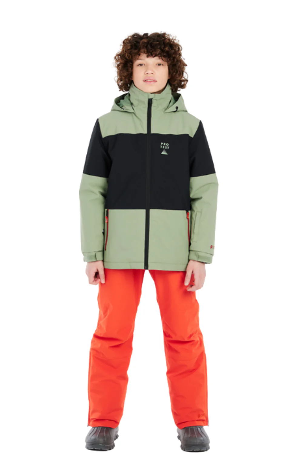 Protest PRTDecks Junior Ski Jacket Marl Green - Image 3