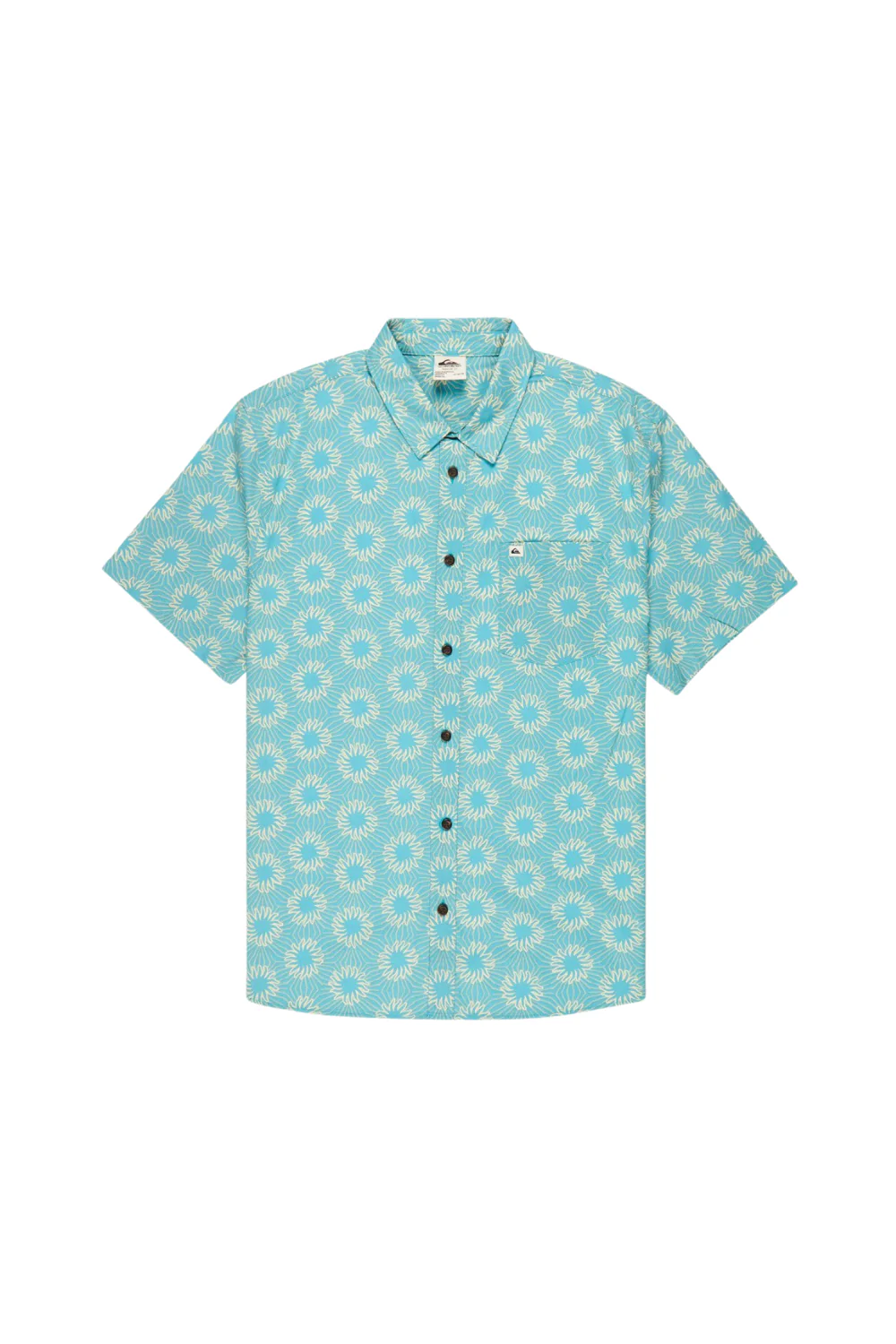 Quiksilver Apero Classic Mens Short Sleeve Shirt Aqua Ocean Mayhem 32 - Image 5