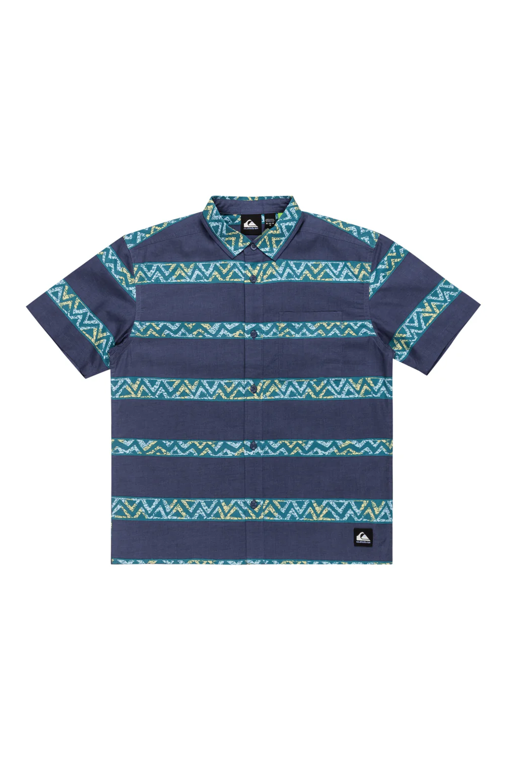 Quiksilver Dalnavert Short Sleeve Shirt Youth Crown Blue Heritage Stripe - Image 4