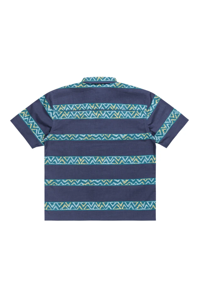 Quiksilver Dalnavert Short Sleeve Shirt Youth Crown Blue Heritage Stripe - Image 5