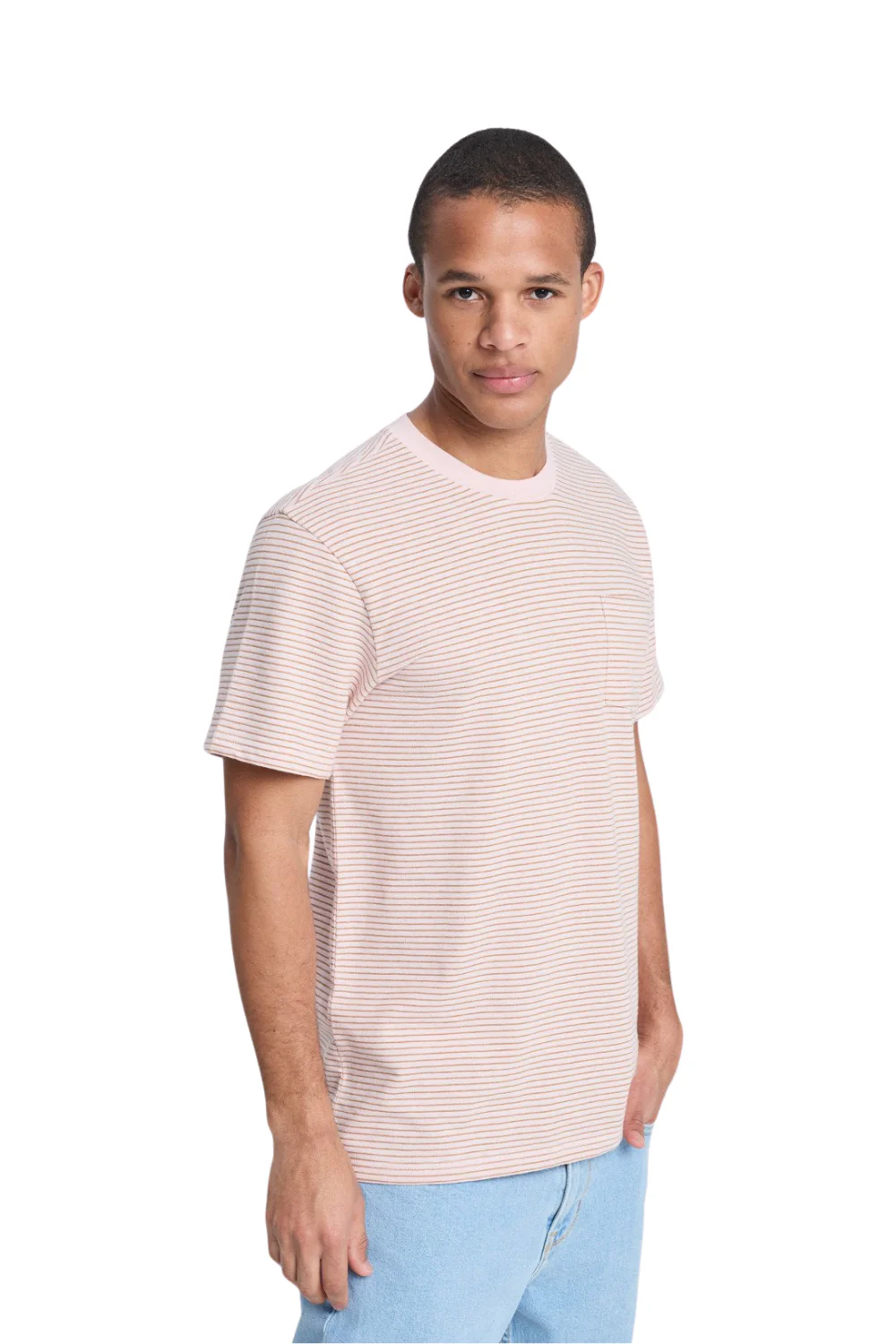 Quiksilver Lopaz Striped Pocket Mens T-Shirt Rose Water Lopaz Stripes - Image 3