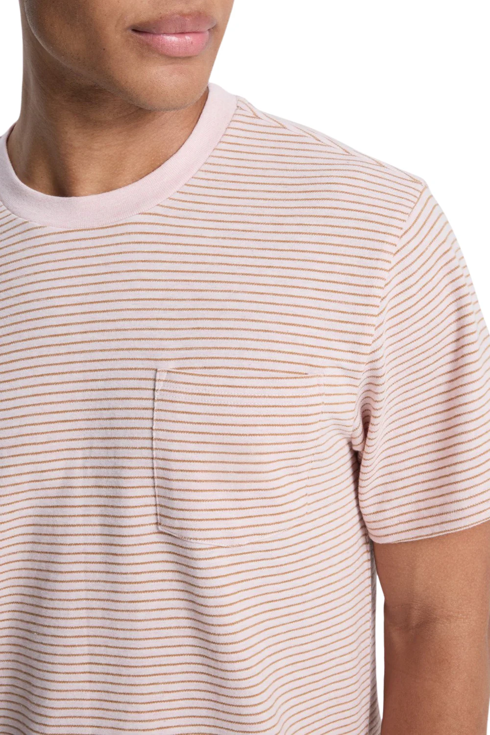 Quiksilver Lopaz Striped Pocket Mens T-Shirt Rose Water Lopaz Stripes - Image 4
