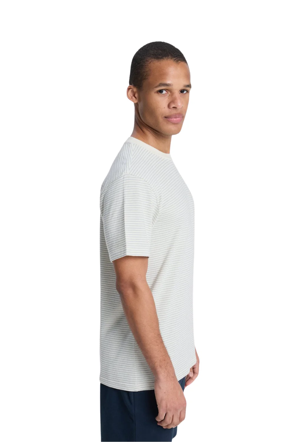 Quiksilver Lopaz Striped Pocket Mens T-Shirt Snow White Lopaz Stripes - Image 3