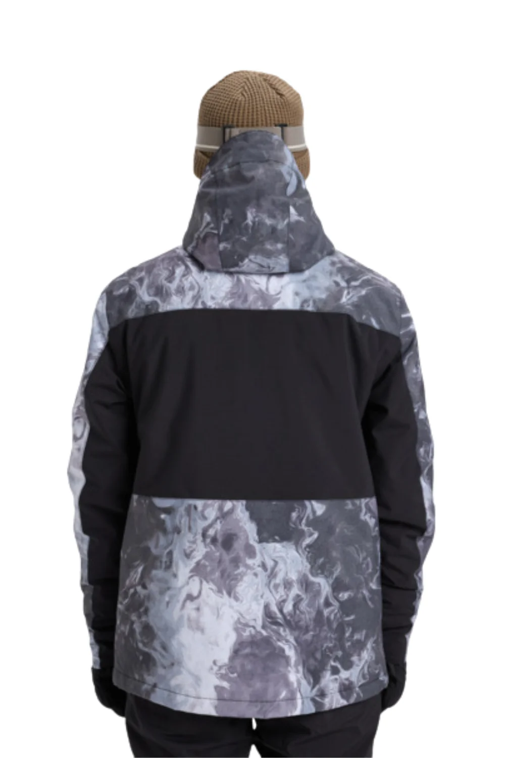 Quiksilver Mens Sycamore Printed Technical Ski and Snowboard Jacket Thermostamp Grayscale - Image 2